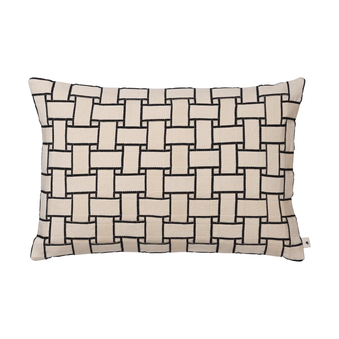 Ferm Living Lattice tyynynpäällinen Off-white-musta, 40x60 cm