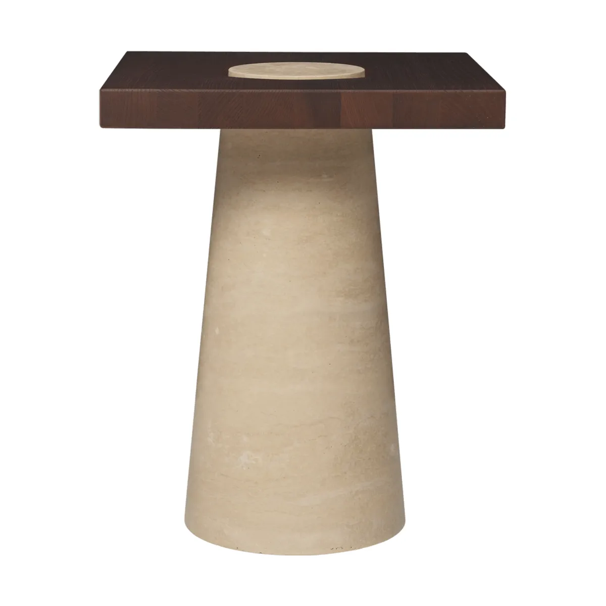 Ferm Living Grova sivupöydät Travertiini, 40×40×50 cm