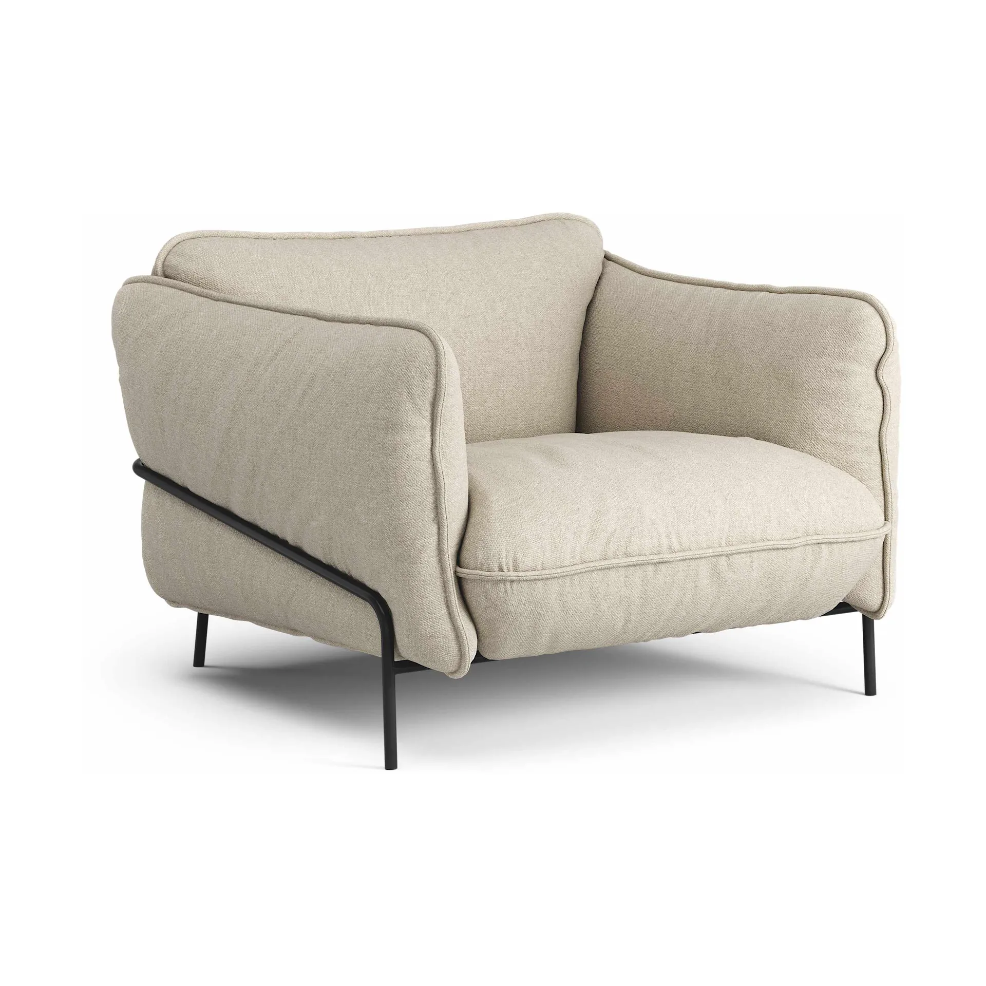 Swedese Continental nojatuoli Sealife Dark beige/white-mustaksi lakattu teräs