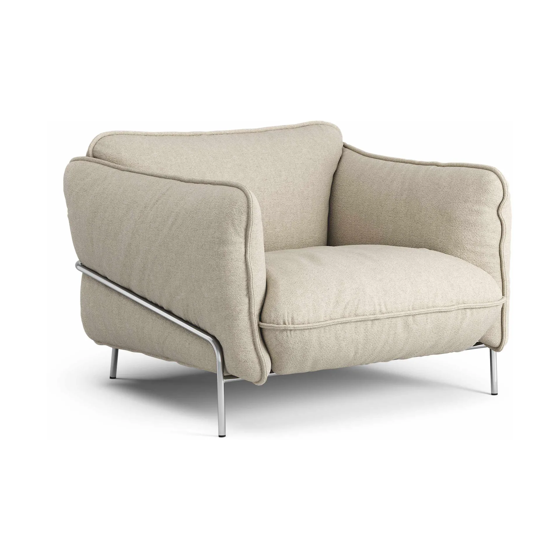 Swedese Continental nojatuoli Sealife Dark beige/white-kromattu teräs