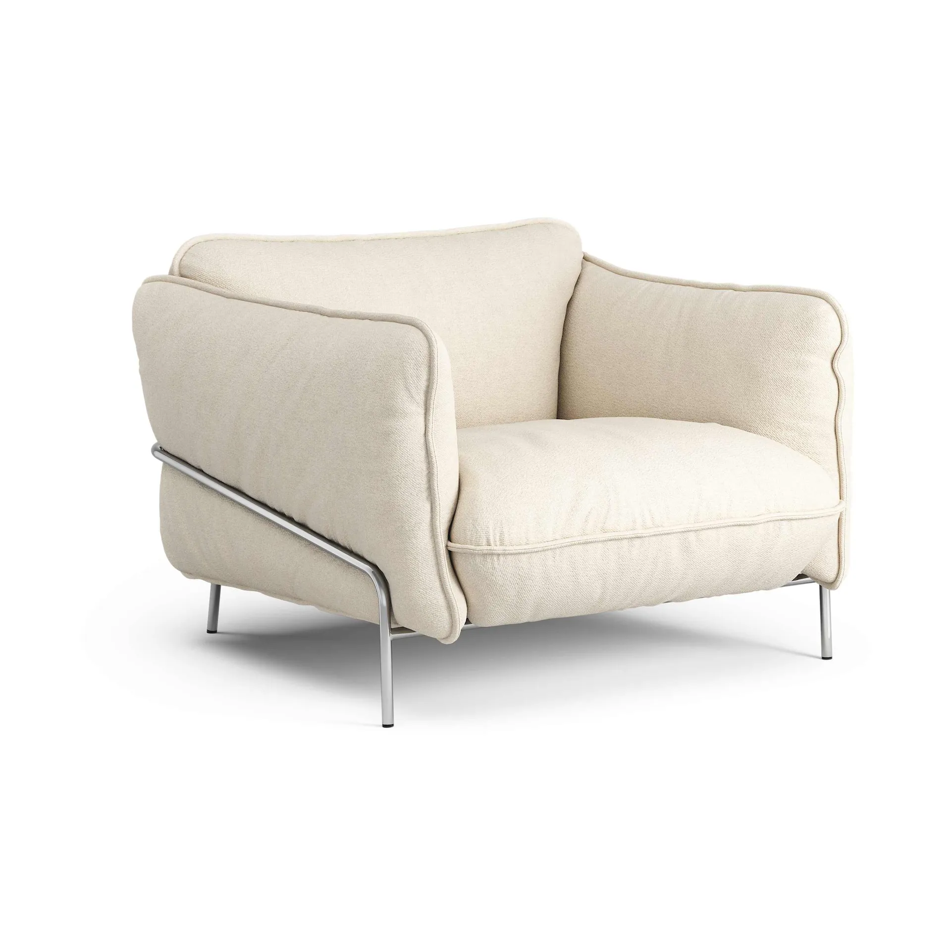 Swedese Continental nojatuoli Sealife Light beige/white kromattu teräs