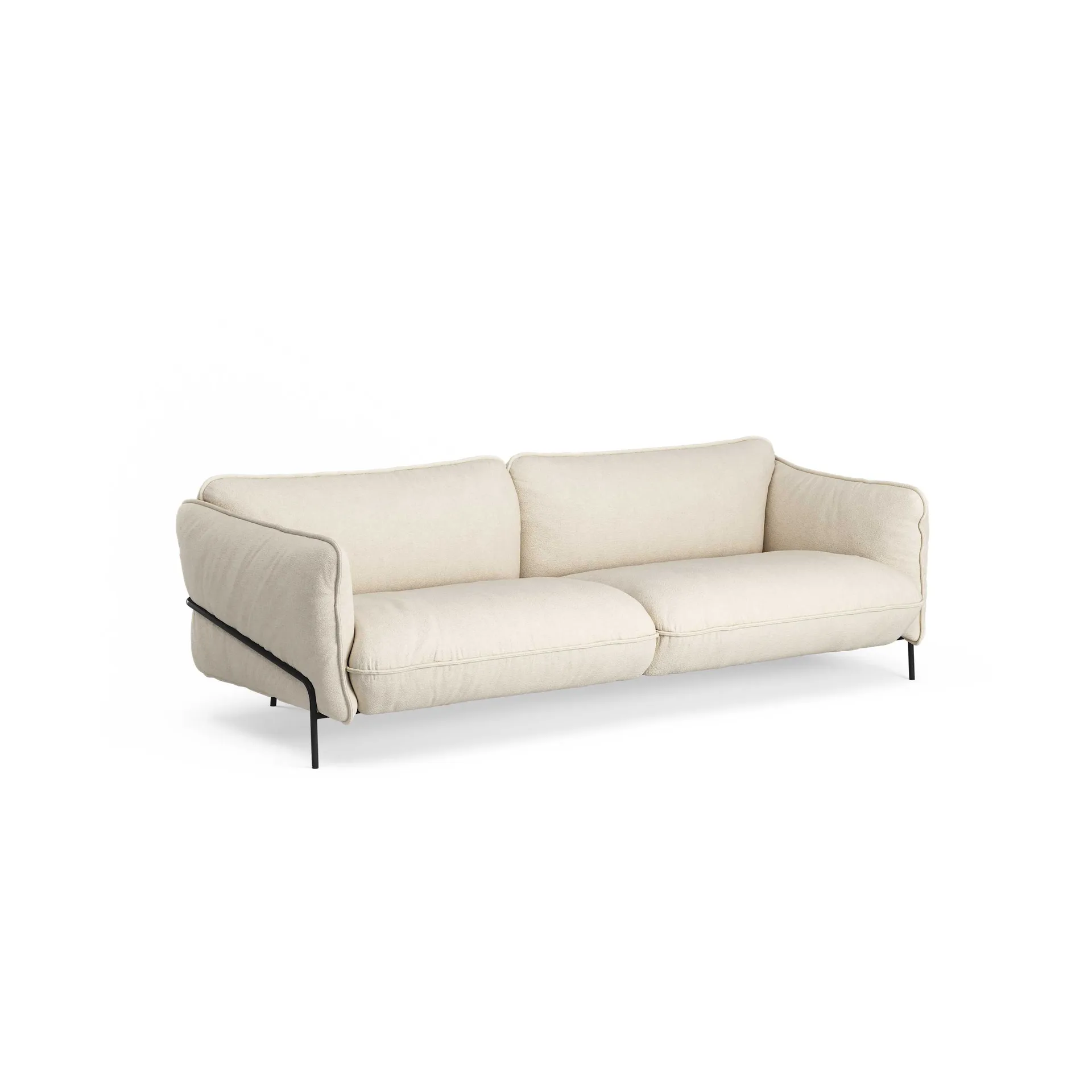 Swedese Continental sohva Sealife vaalea beige/valkoinen mustaksi lakattu teräs