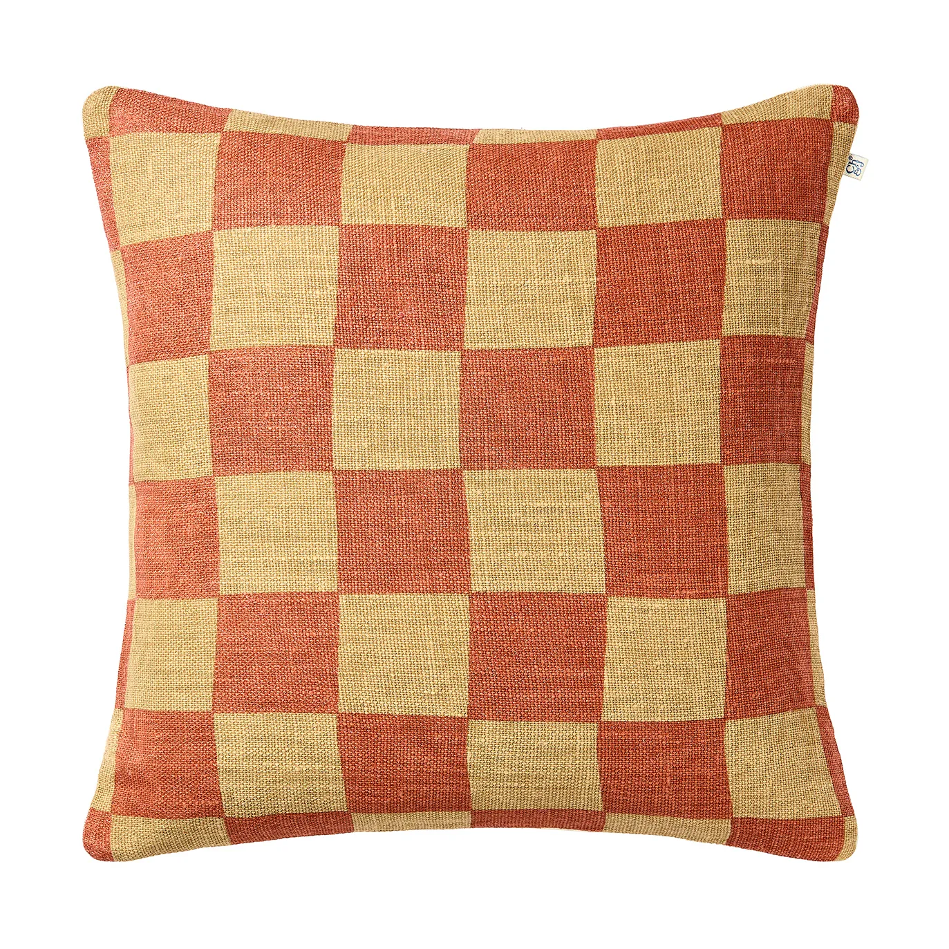 Chhatwal & Jonsson Buffalo Check Khaki-apricot orange, 50x50 cm