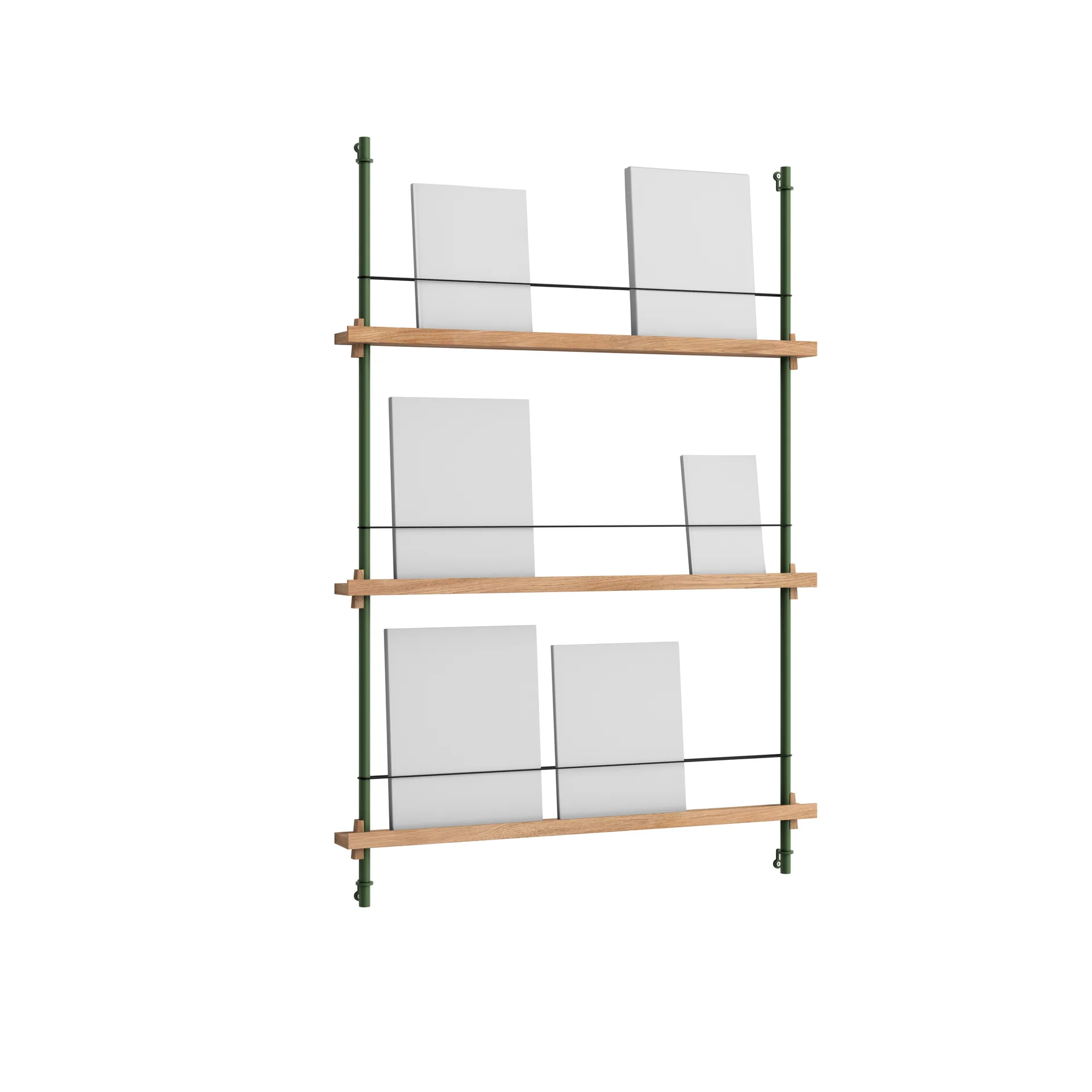 MOEBE Magazine Shelving lehtiteline Tammi-pine green, 85×115×7 cm, MS.115.1