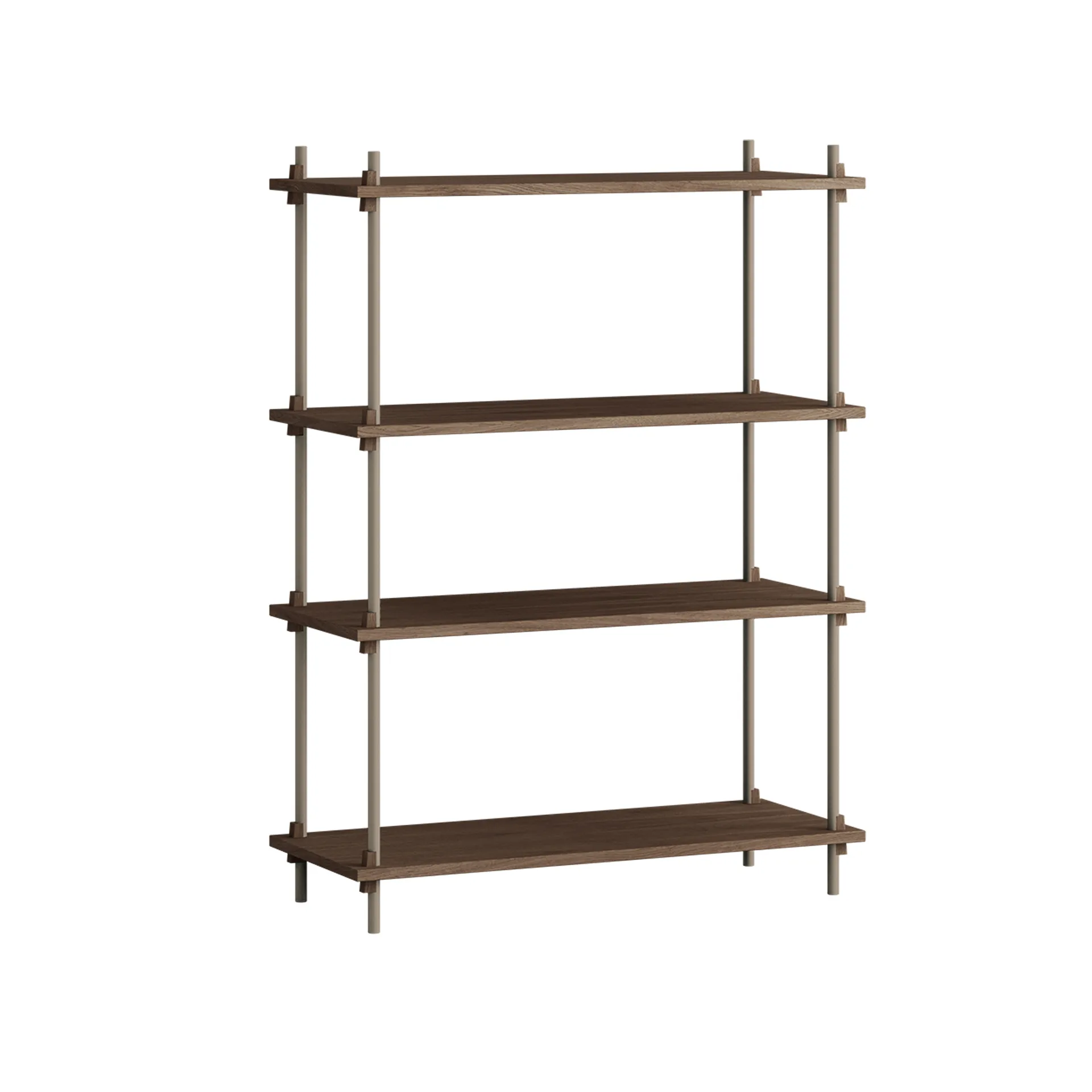 MOEBE Hyllyjärjestelmä classic hylly Savustettu tammi-warm grey, 86×115×35 cm, S.115.1.A