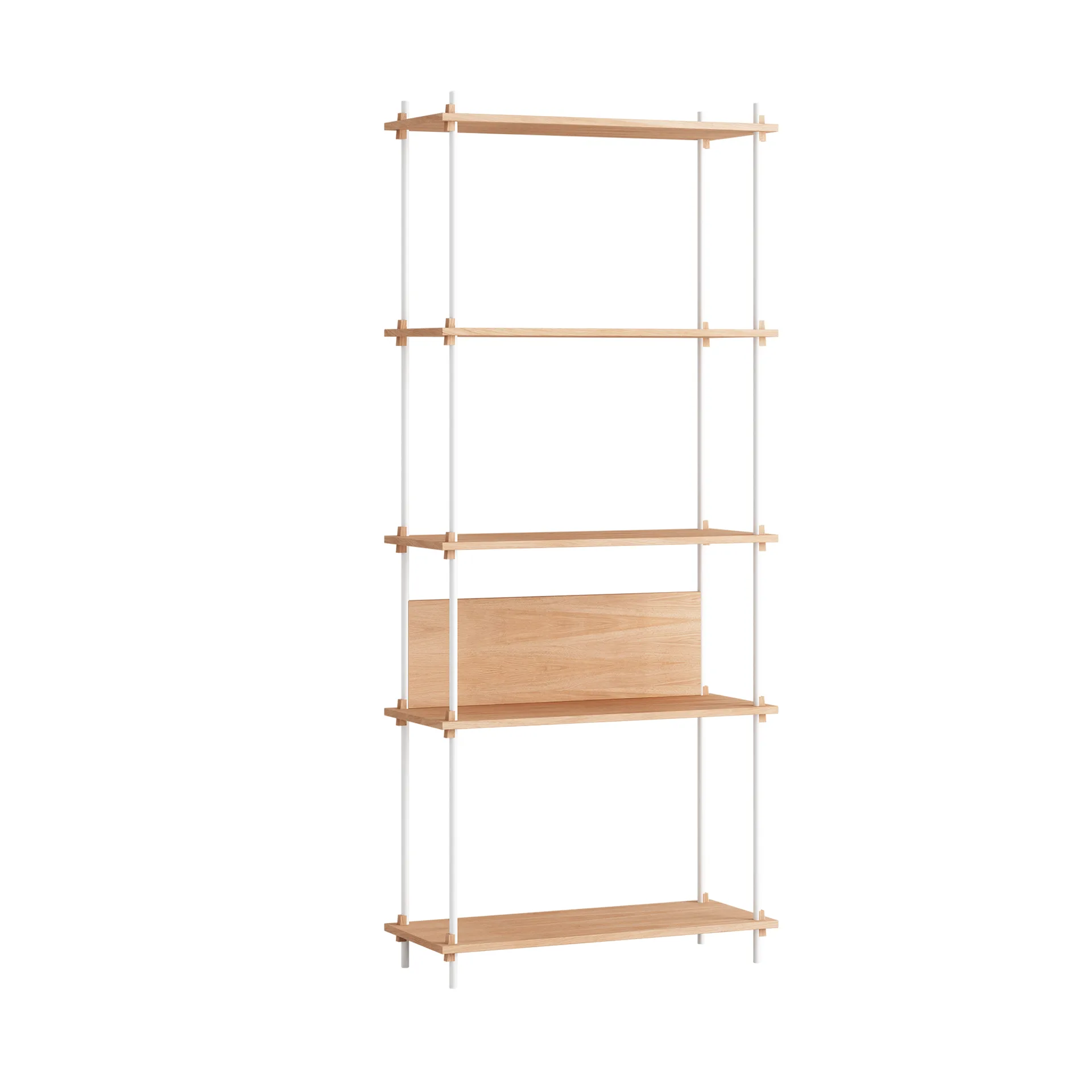 MOEBE Hyllyjärjestelmä classic hylly Tammi-white, 86×200×35 cm, S.200.1.A