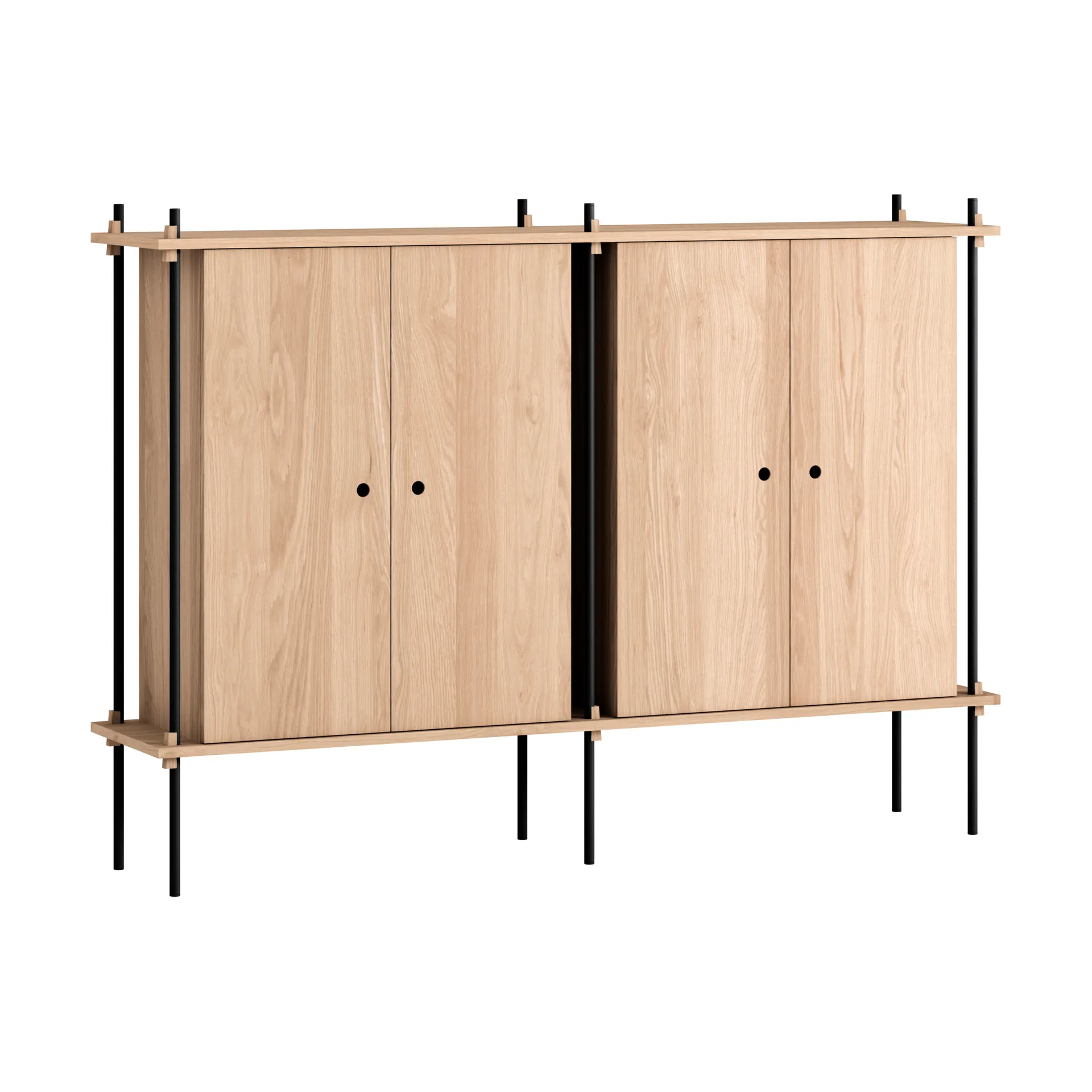 MOEBE Shelving System Cabinet kaappi Tammi-black, 163×115×35 cm, S.115.2.E