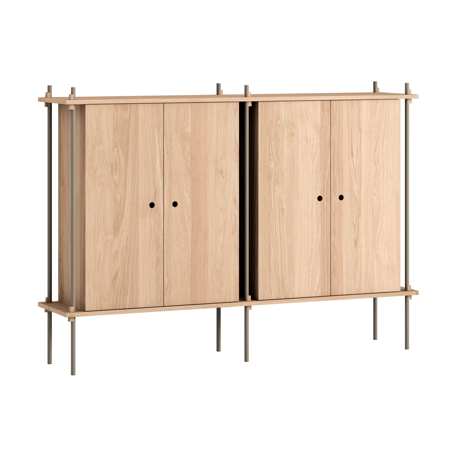 MOEBE Shelving System Cabinet kaappi Tammi-warm grey, 163×115×35 cm, S.115.2.E