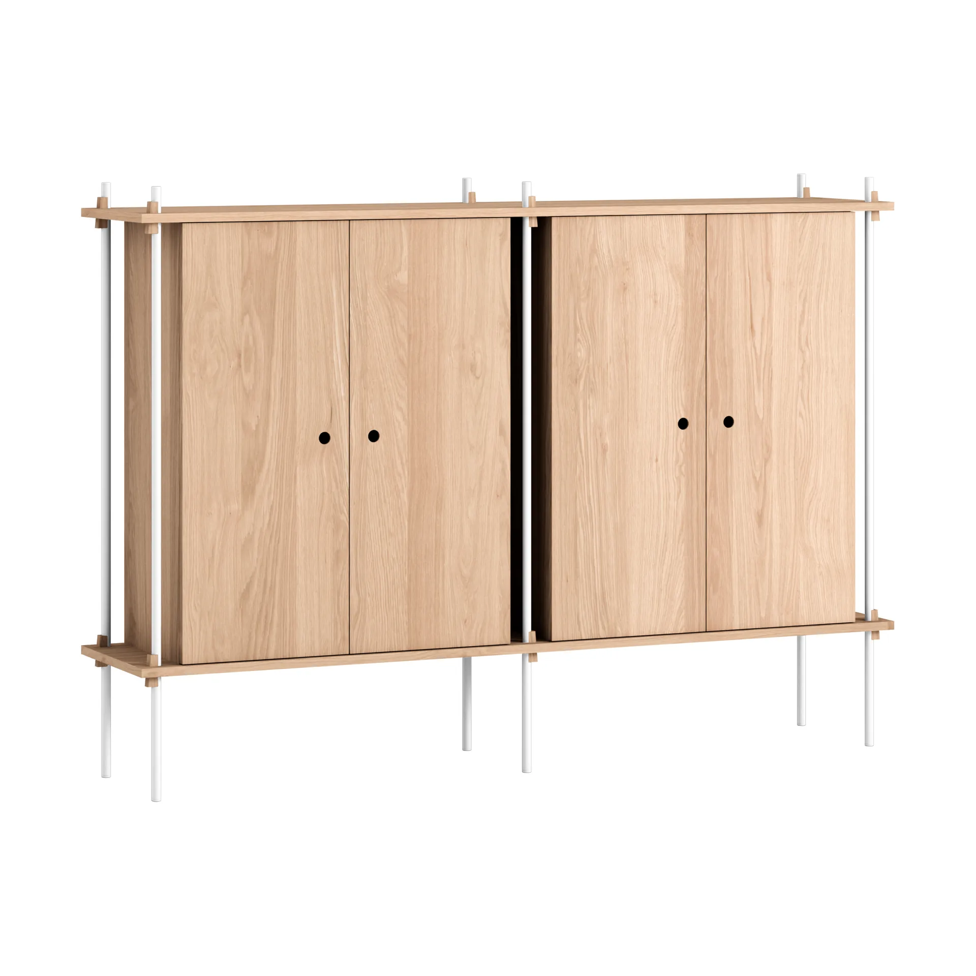 MOEBE Shelving System Cabinet kaappi Tammi-white, 163×115×35 cm, S.115.2.E
