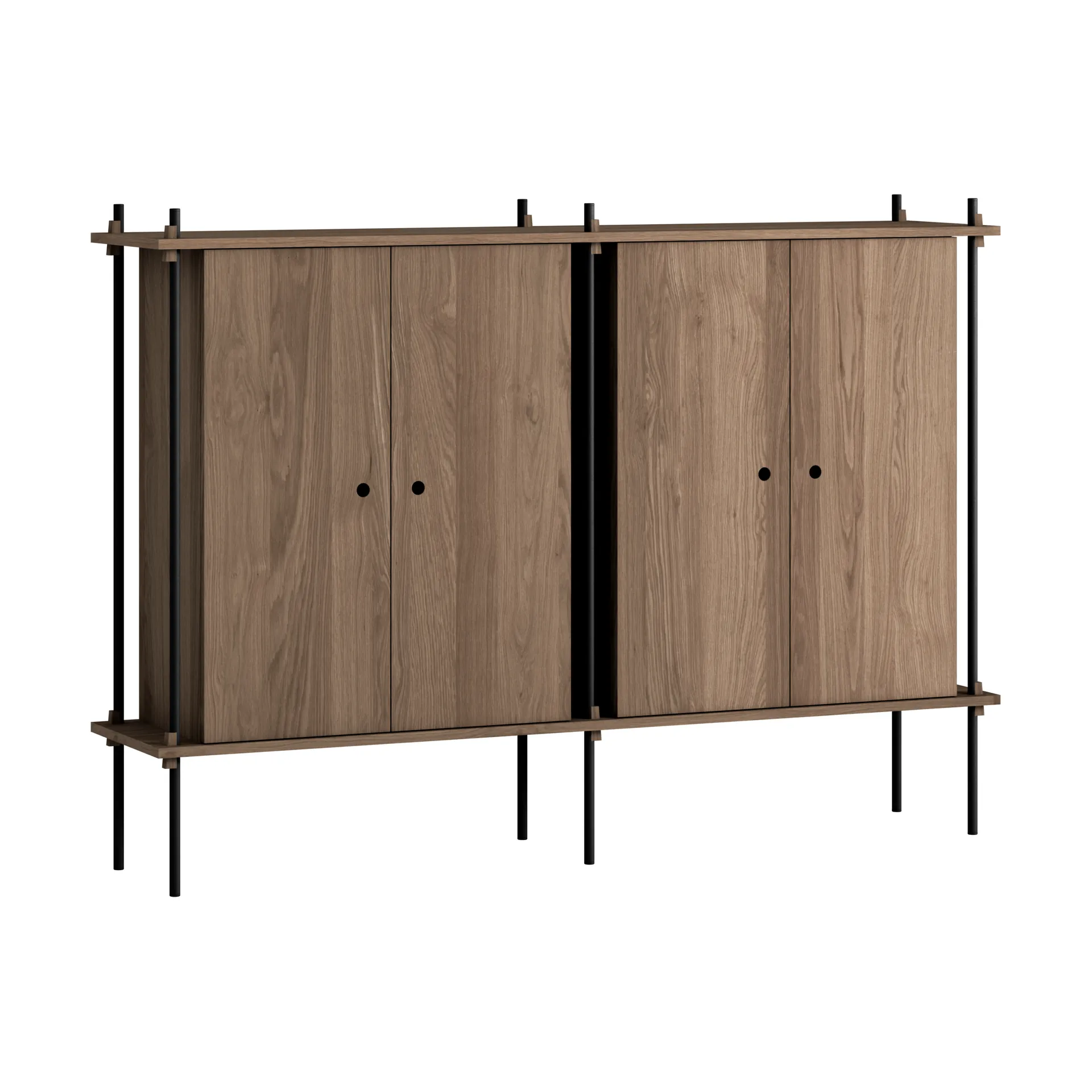 MOEBE Shelving System Cabinet kaappi Savustettu tammi-black, 163×115×35 cm, S.115.2.E