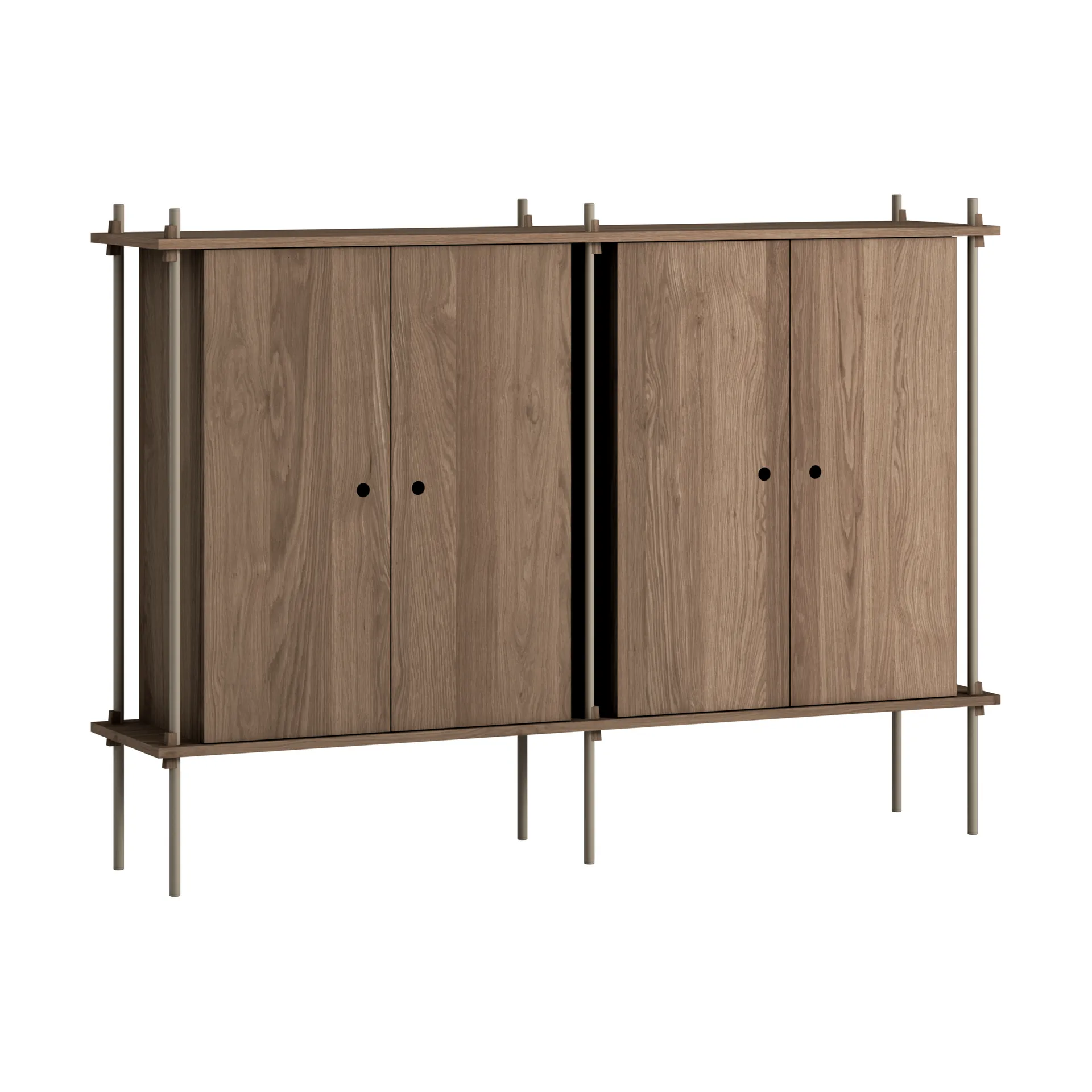 MOEBE Shelving System Cabinet kaappi Savutammi-warm grey, 163×115×35 cm, S.115.2.E