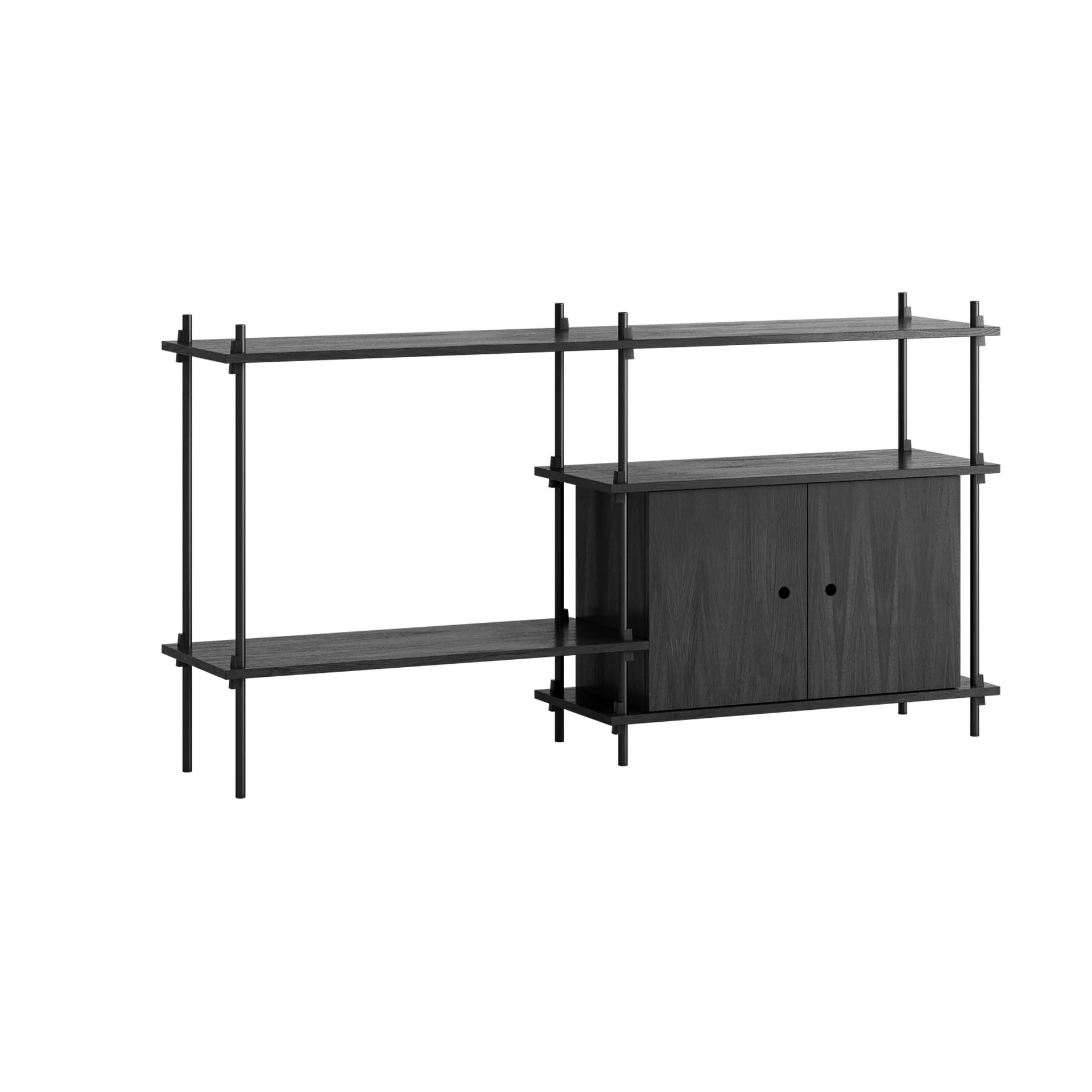MOEBE Hyllyjärjestelmä hylly kaapilla Black, 163×85×35 cm, S.85.2.C