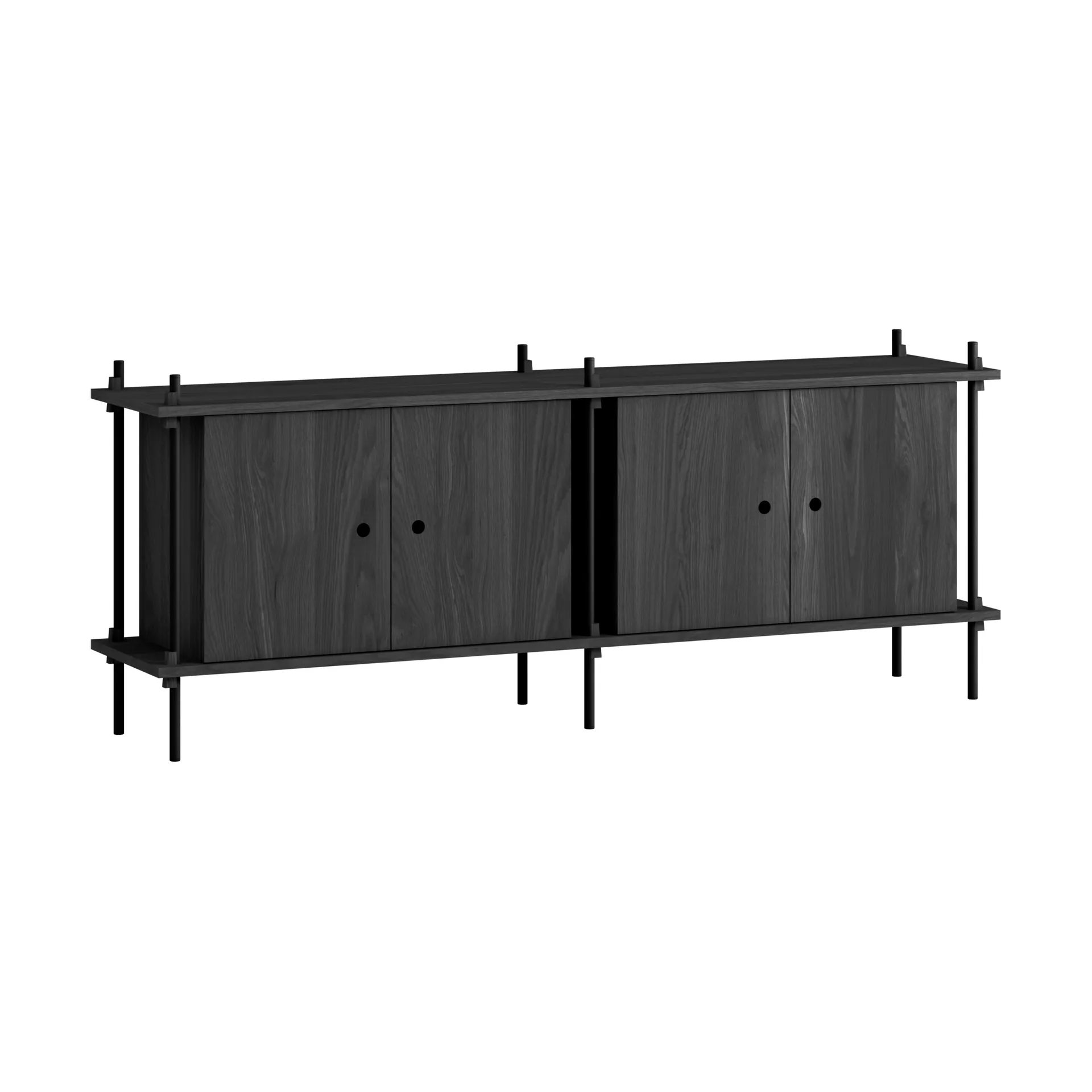 MOEBE Hyllystö sivupöytä Black, 163x65x35 cm, S.65.2.D