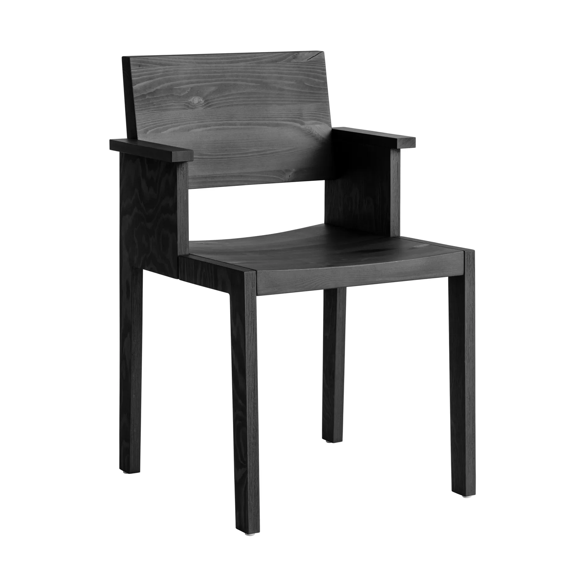Vaarnii 016 Maasto Dining Armchair käsinojallinen tuoli Musta petsattu mänty