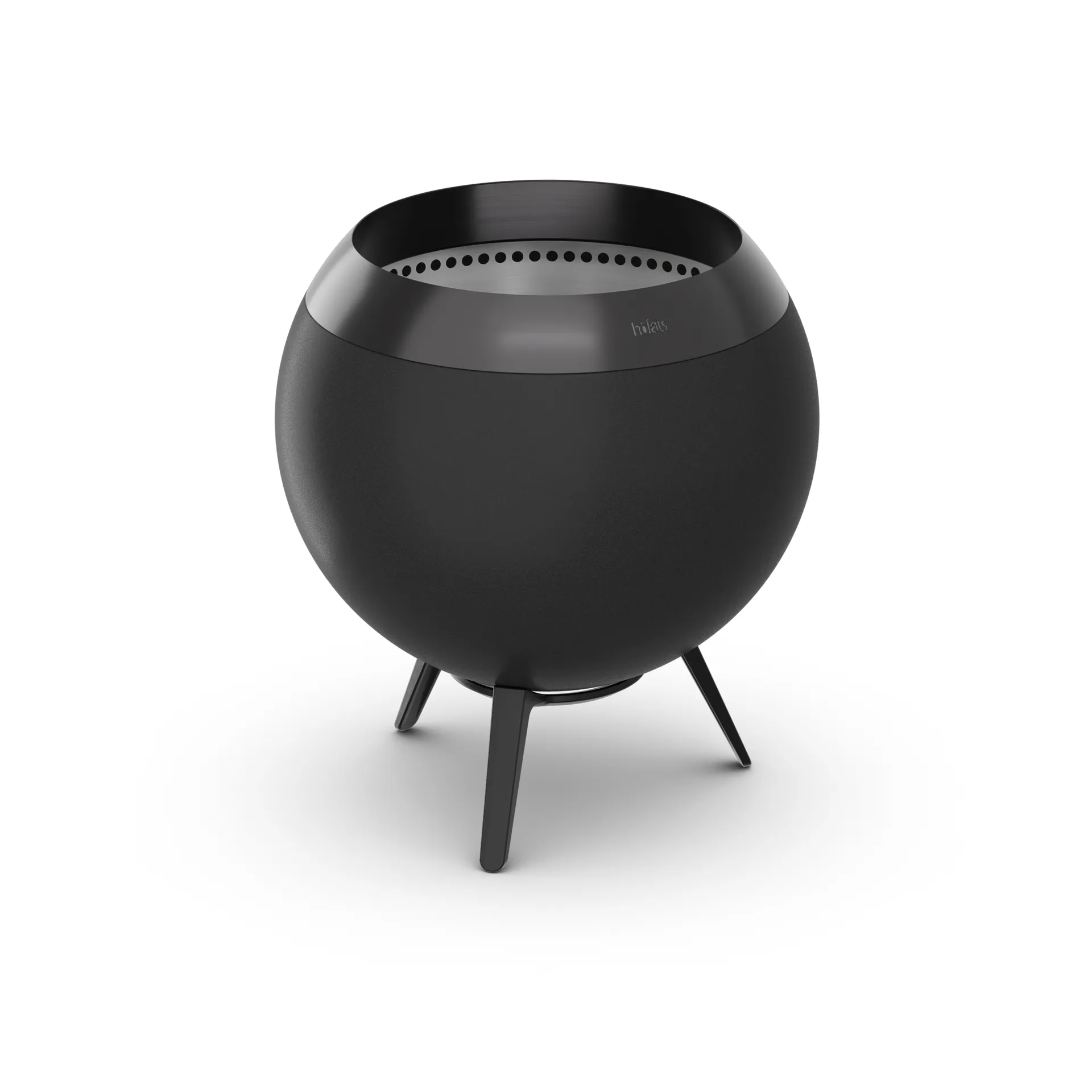 Höfats MOON 45 tulisija All black, matala jalusta