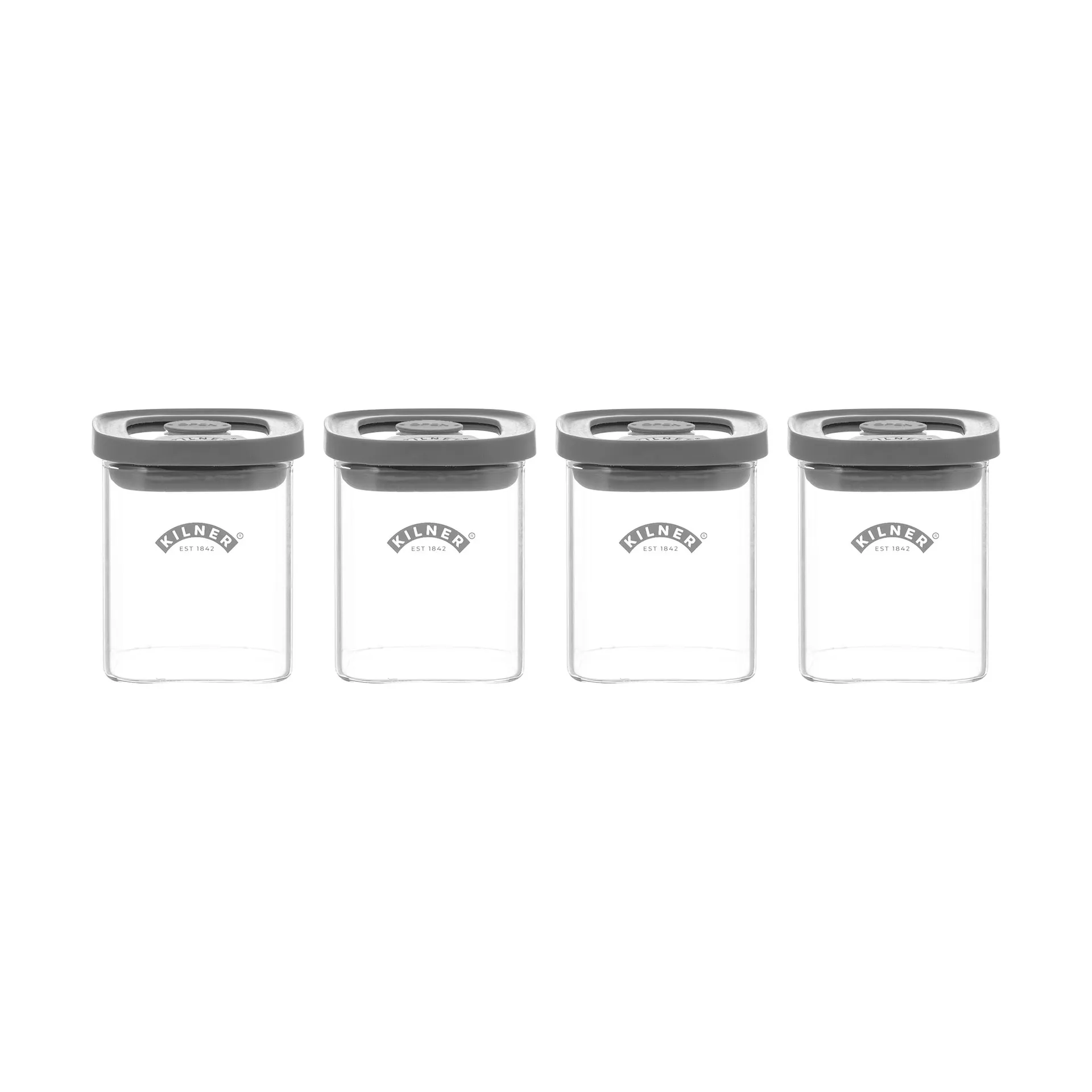 Kilner Kilner FRESH maustepurkit Kirkas harmaa, 4-pack, 160 ml