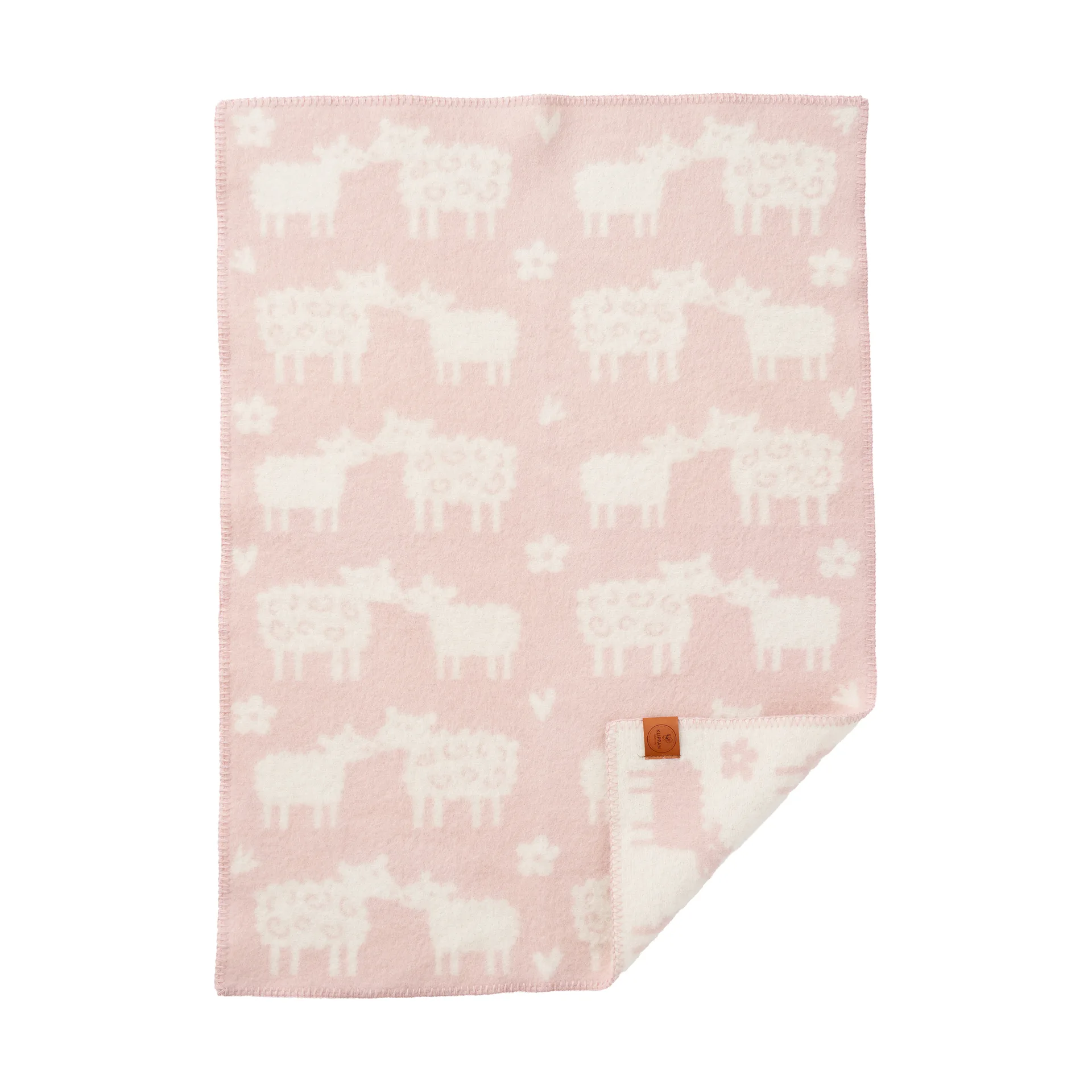Klippan Yllefabrik Bää lastenhuopa villa Soft pink, 65x90 cm