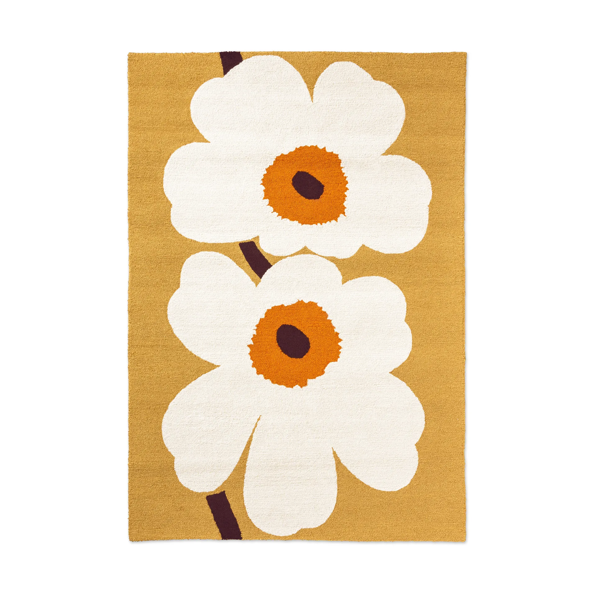 Marimekko Unikko anniversary matto ulkokäyttöön Honey, 200x280 cm