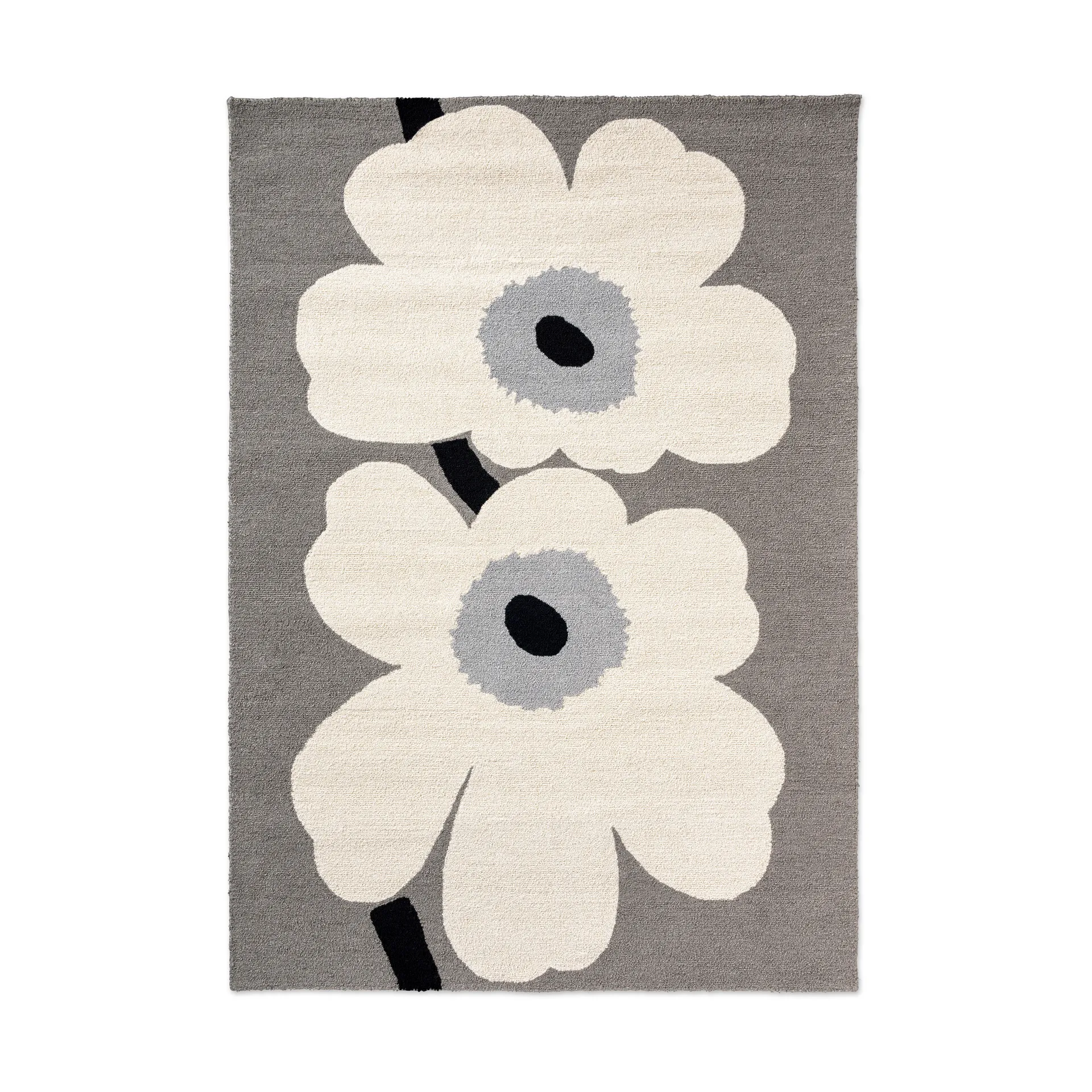 Marimekko Unikko anniversary matto ulkokäyttöön Harmaa, 250x350 cm