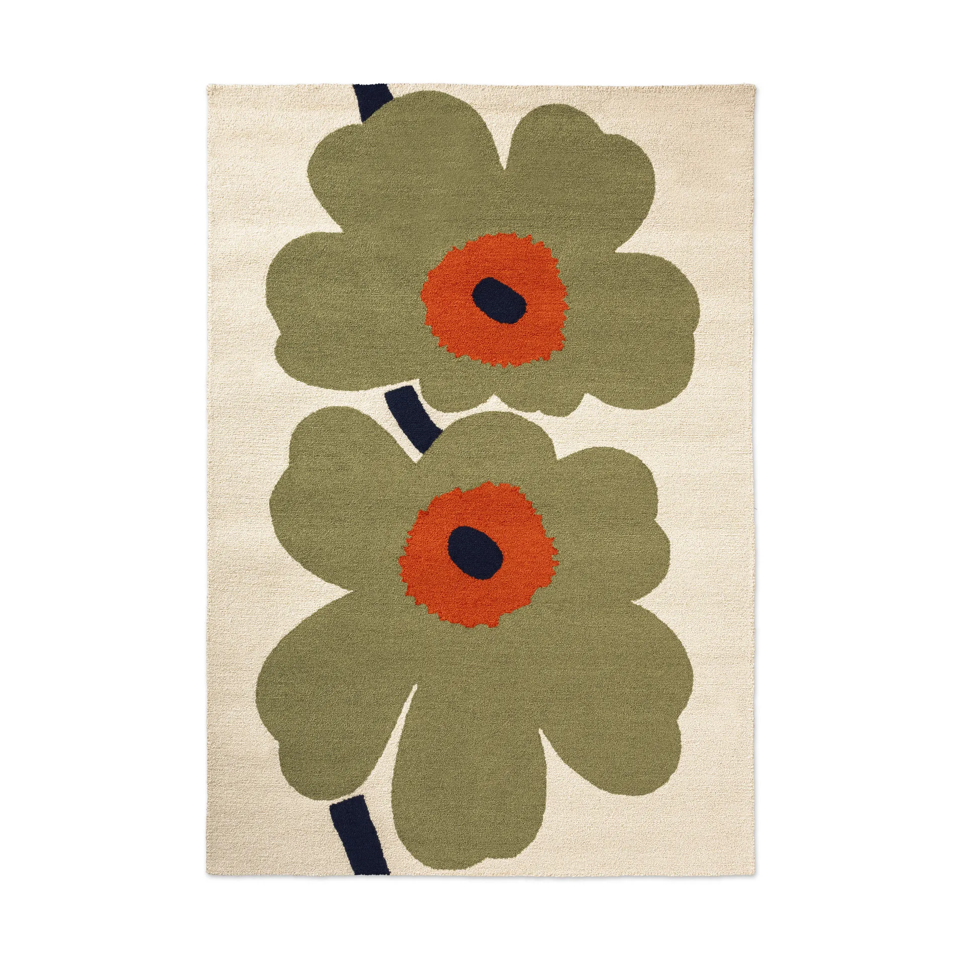 Marimekko Unikko anniversary matto ulkokäyttöön Dusty green, 250×350 cm