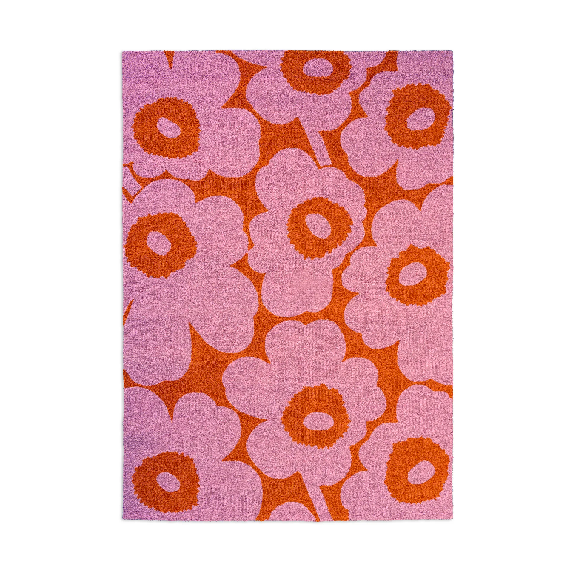 Marimekko Unikko matto ulkokäyttöön Pink-oranssi, 160x230 cm