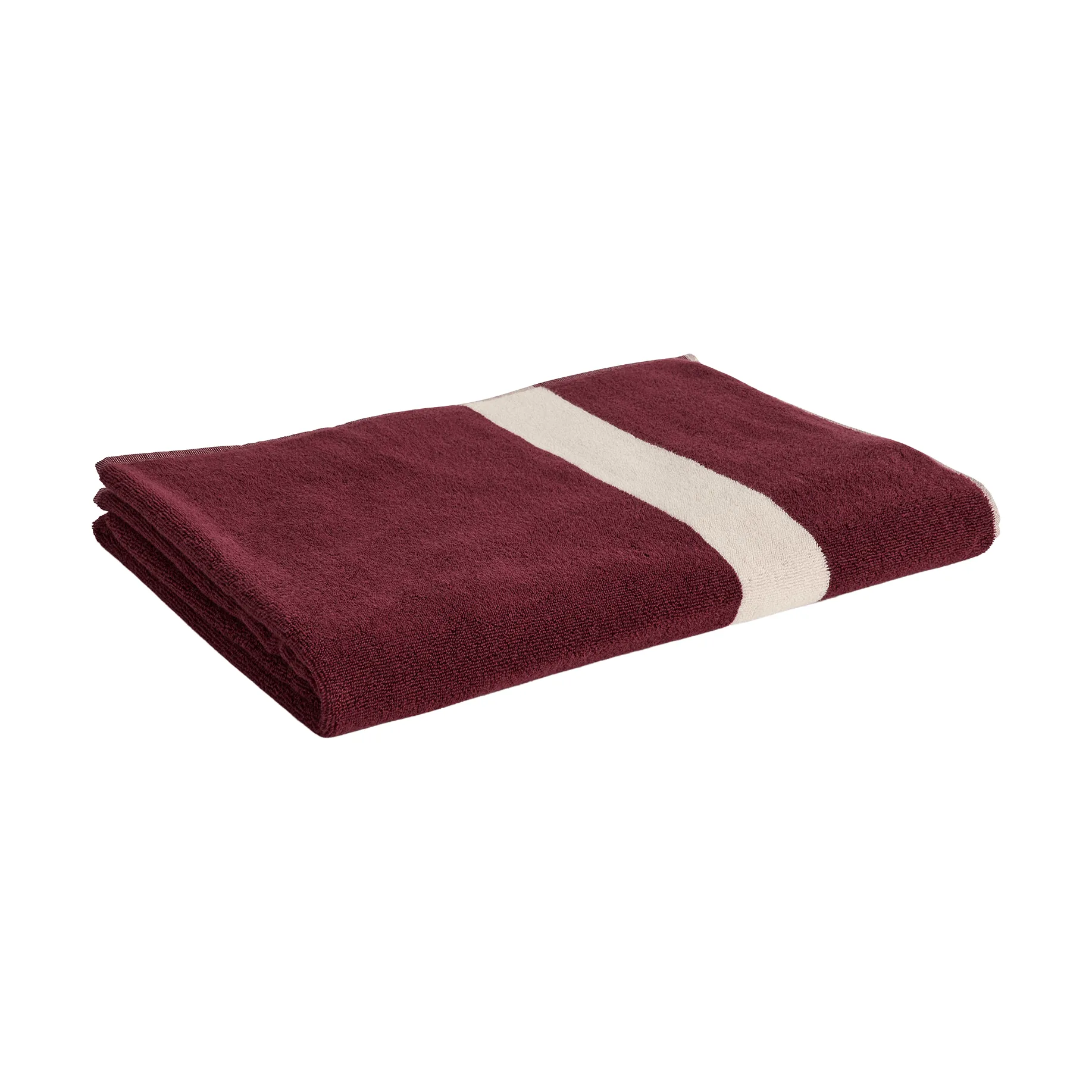 HAY Stripe pyyhe Burgundy, 100×150 cm