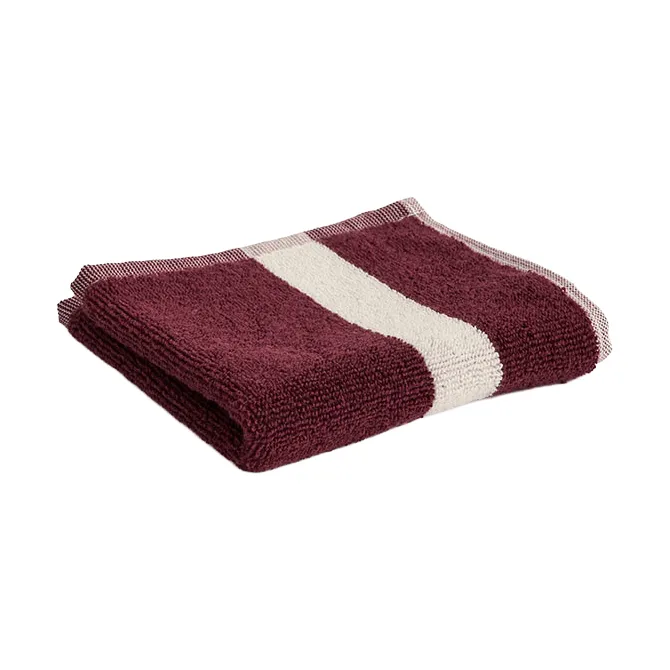 HAY Stripe pyyhe Burgundy, 30x30 cm
