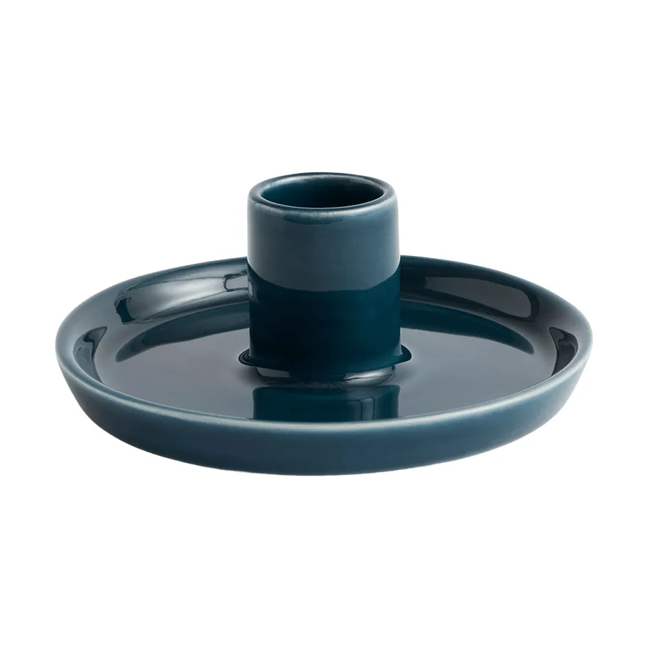 HAY Disc kynttilänjalka Tummanpetroli, pieni, Ø10×4,8 cm