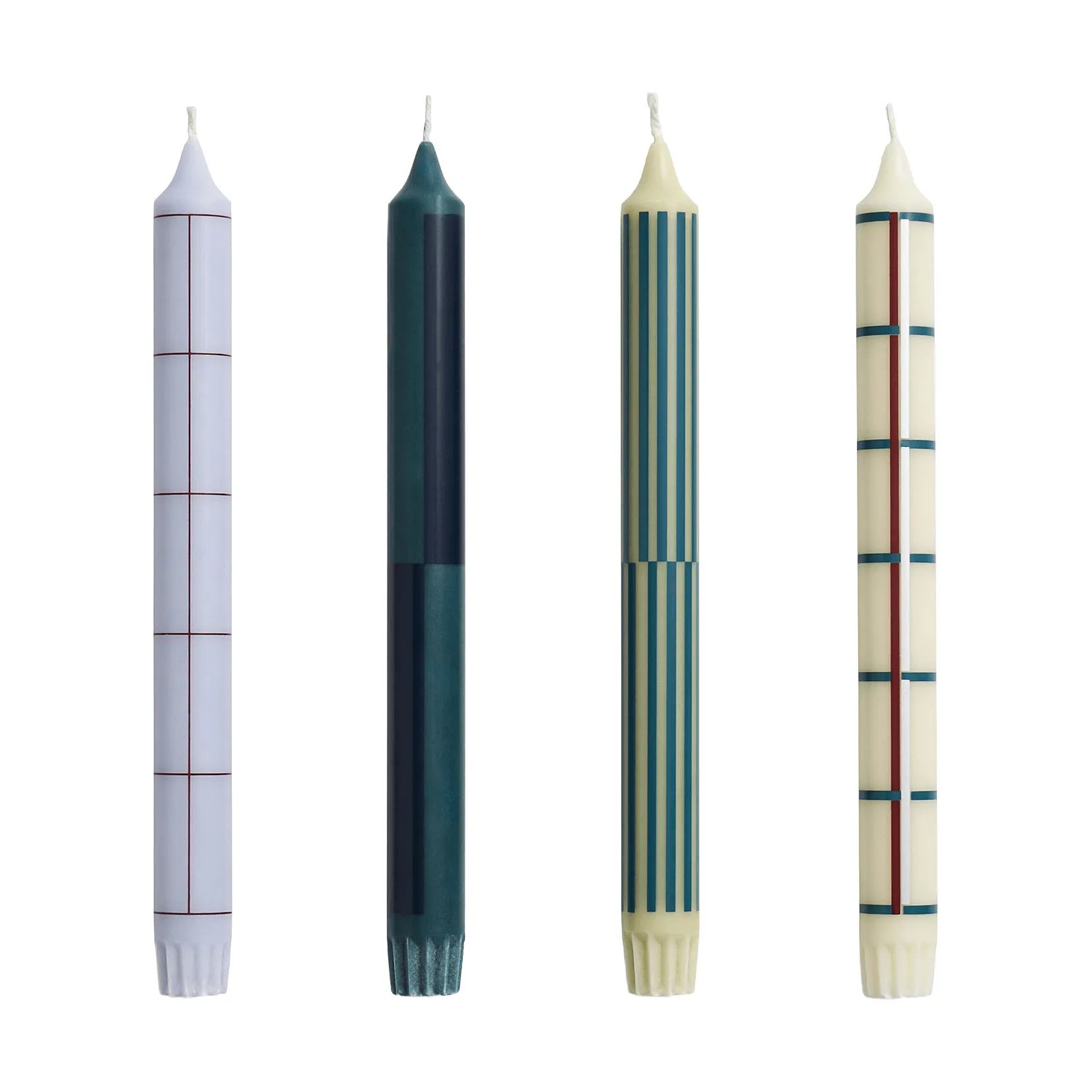 HAY Pattern kynttiläsekoitus 4-pack Vihreä–hopea