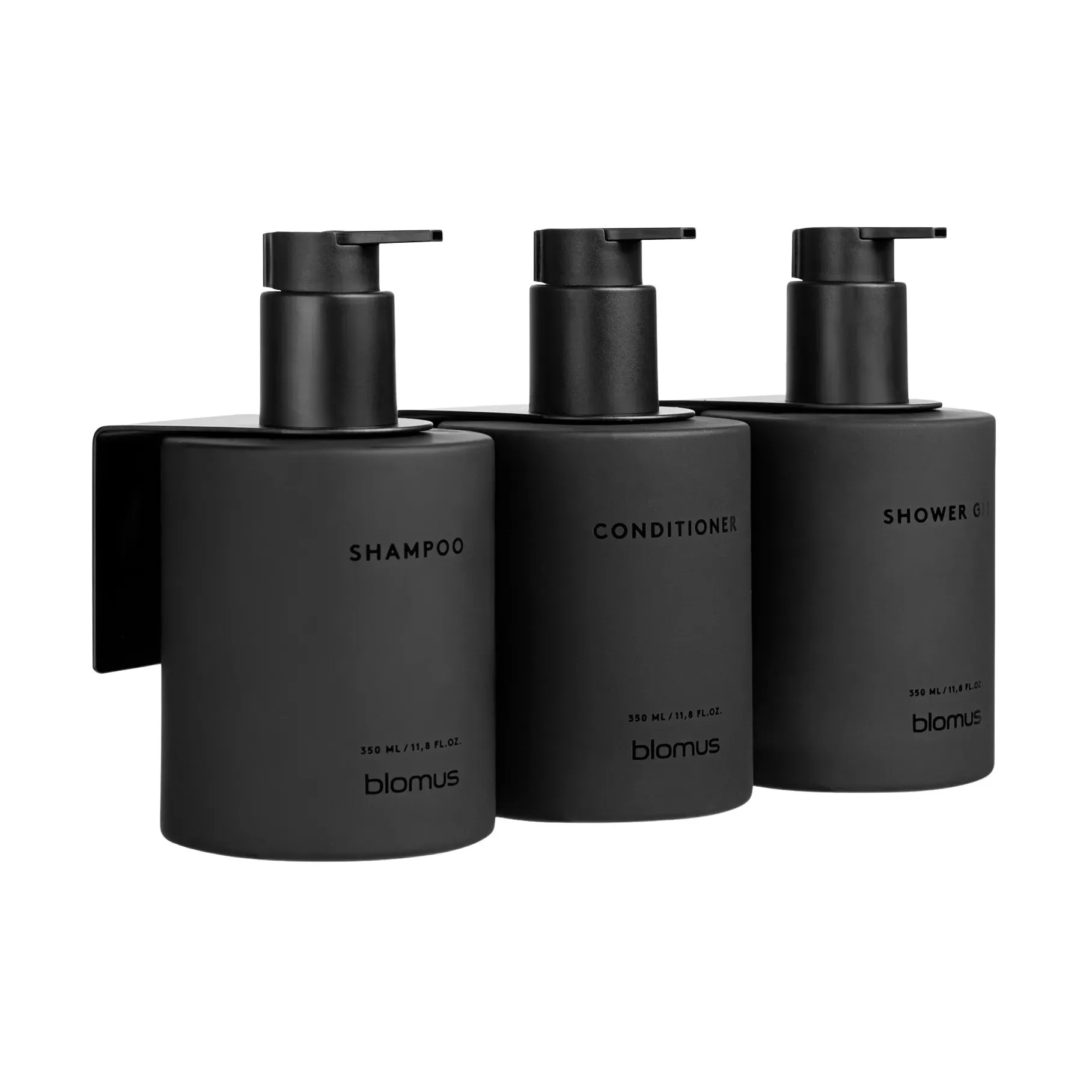 blomus Kirei lasipullot seinätelineellä 3-pack Smoke, pintakiinnitteinen