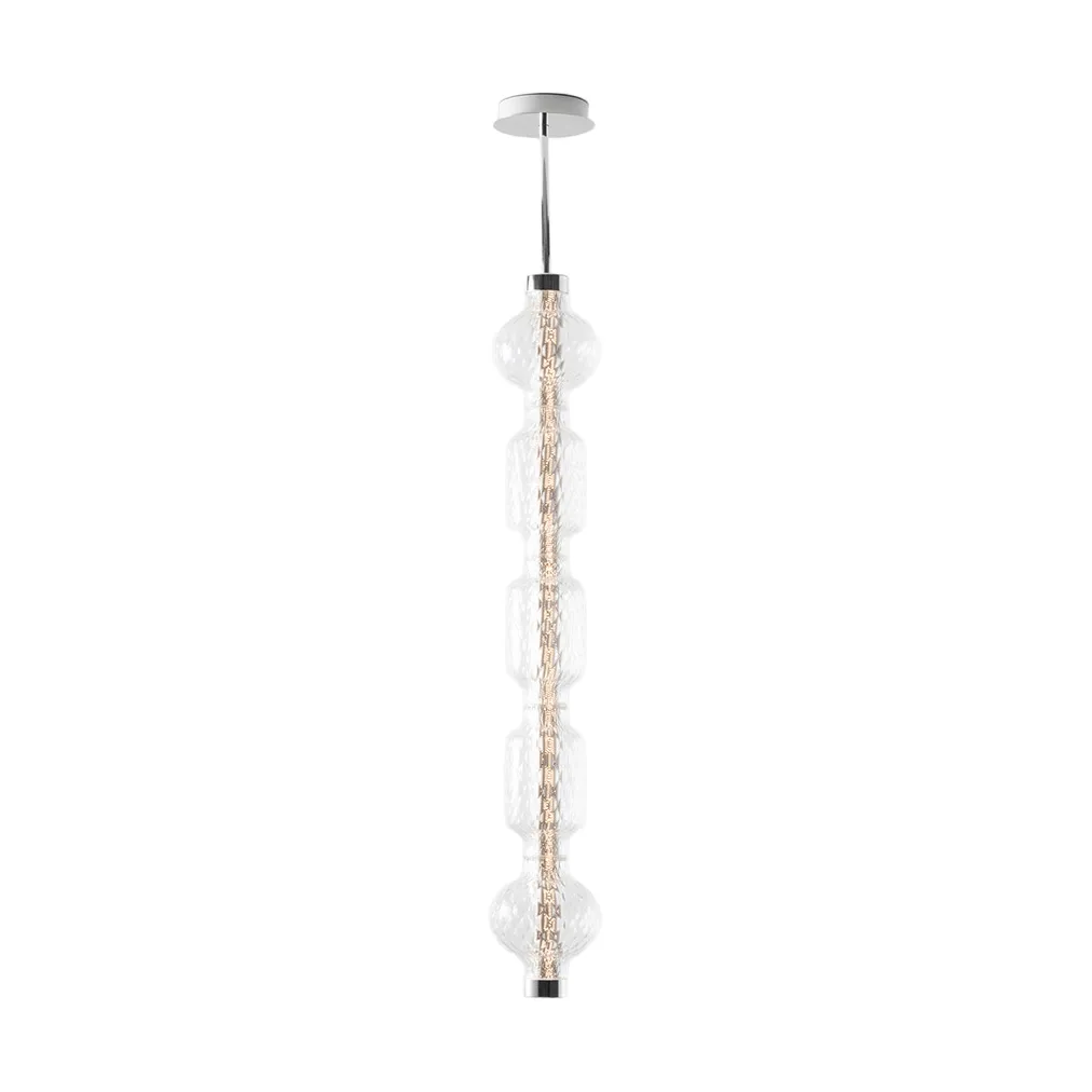Artemide Alambicco pystyriippuvalaisin, sovelluksella ohjattava 5 lasikupua