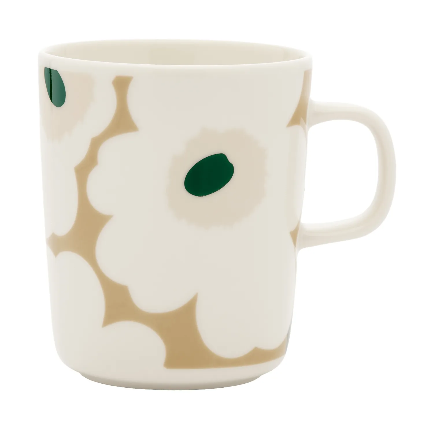 Marimekko Unikko muki 25 cl White-beige-light sand-dark green