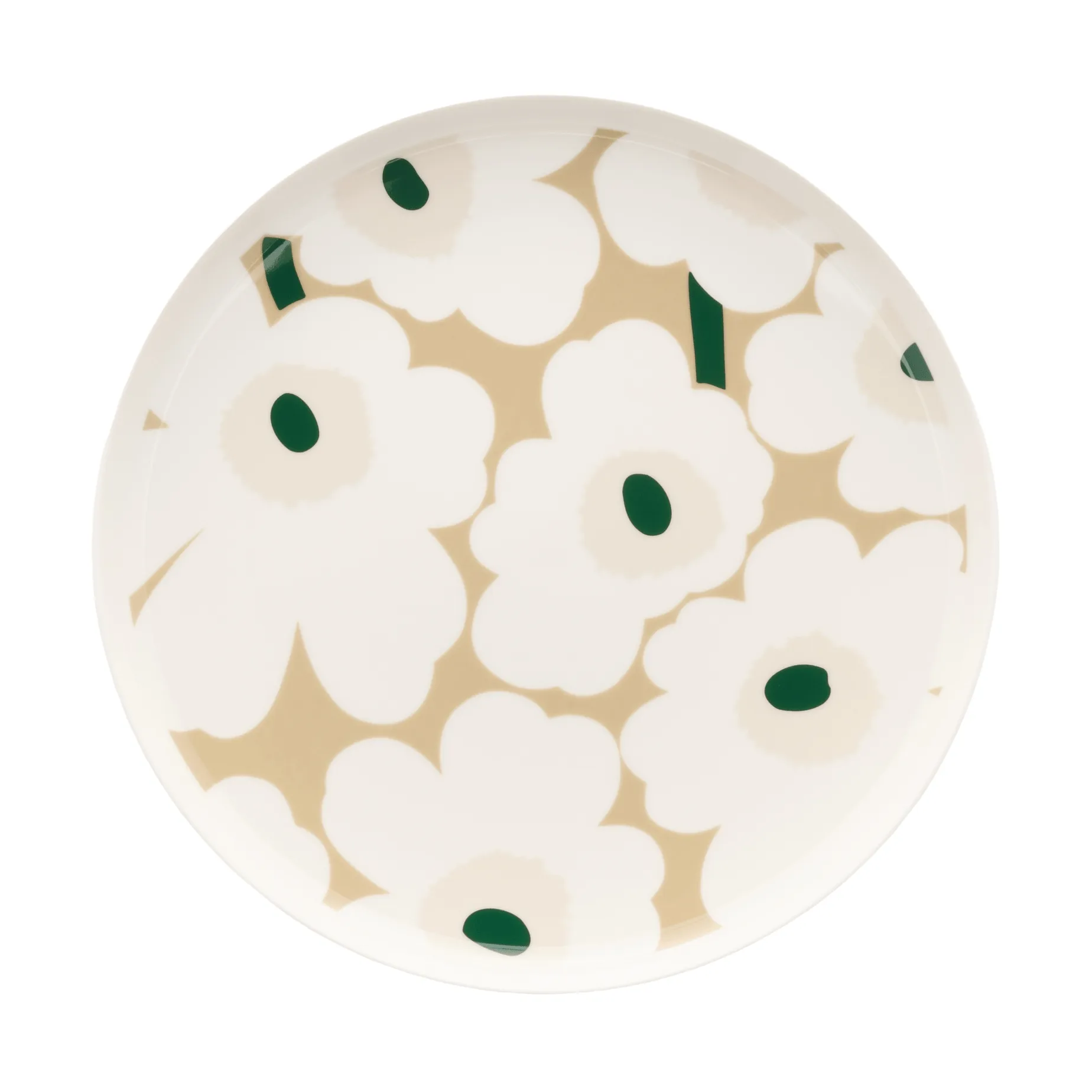 Marimekko Unikko lautanen Ø 25 cm White-beige-light sand-dark green