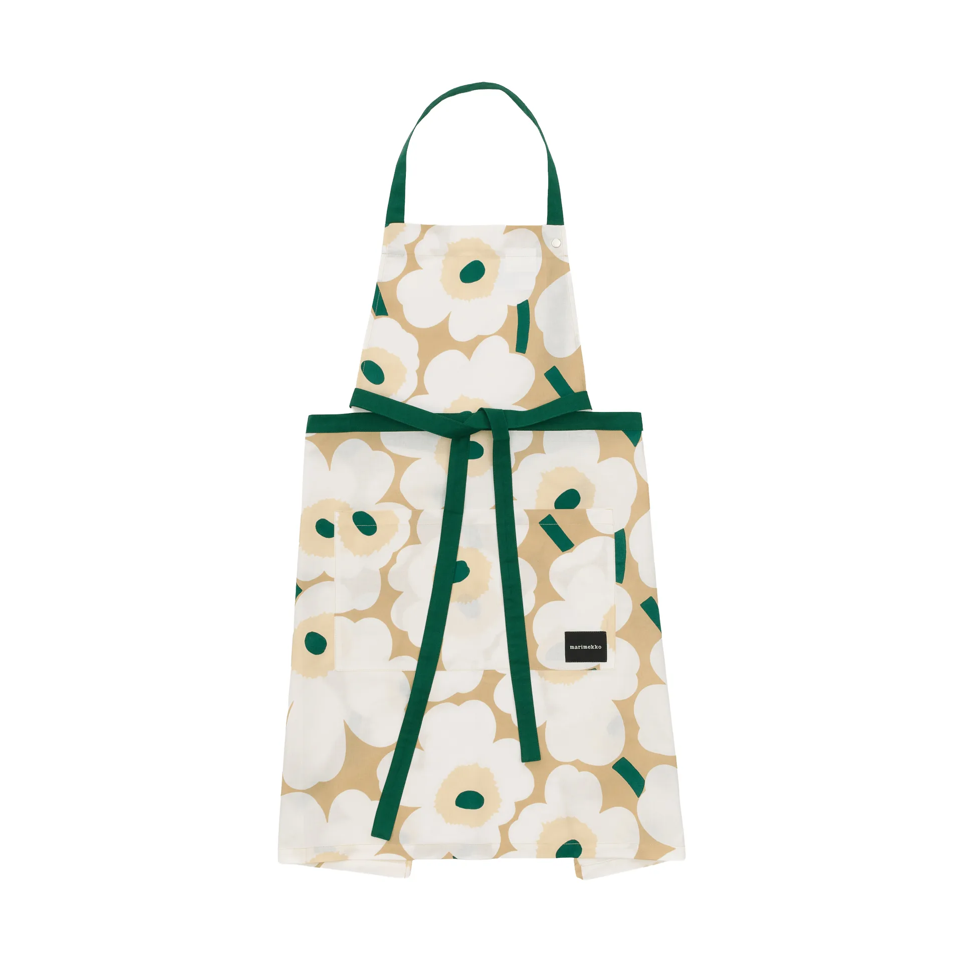 Marimekko Pieni Unikko esiliina Sand-white-hay-emerald