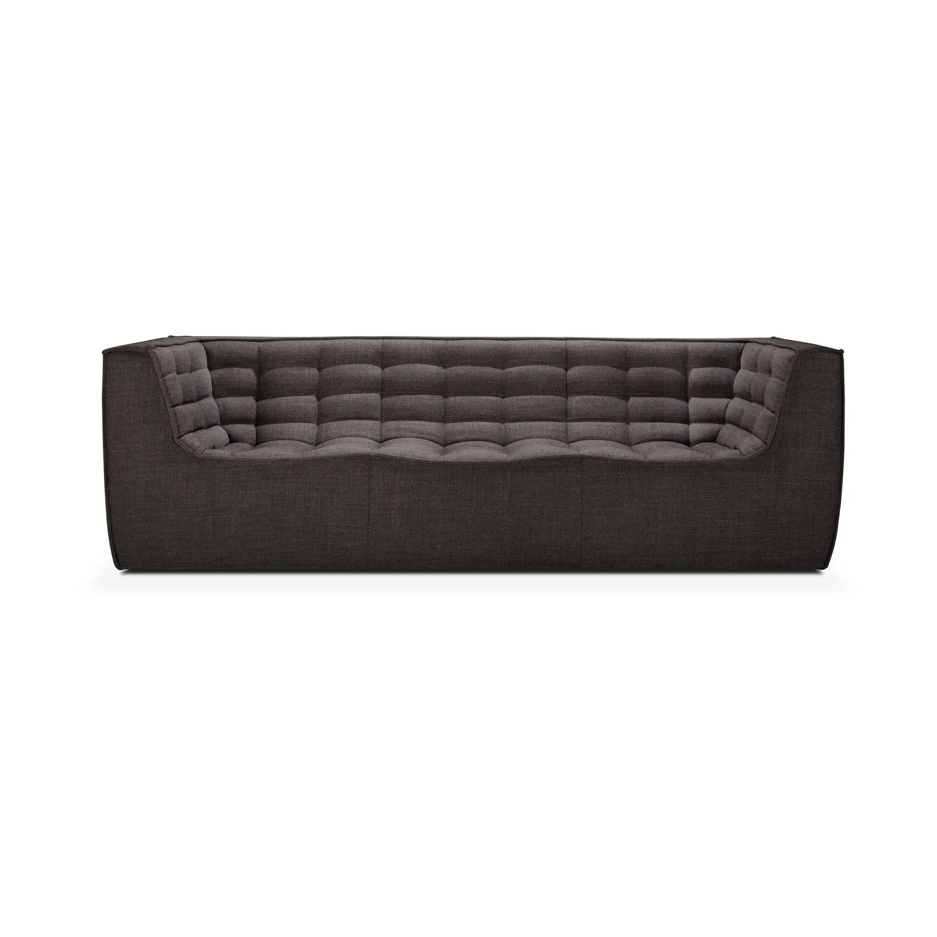 Ethnicraft N701 sohva 3-istuttava Dark grey, käsinojilla