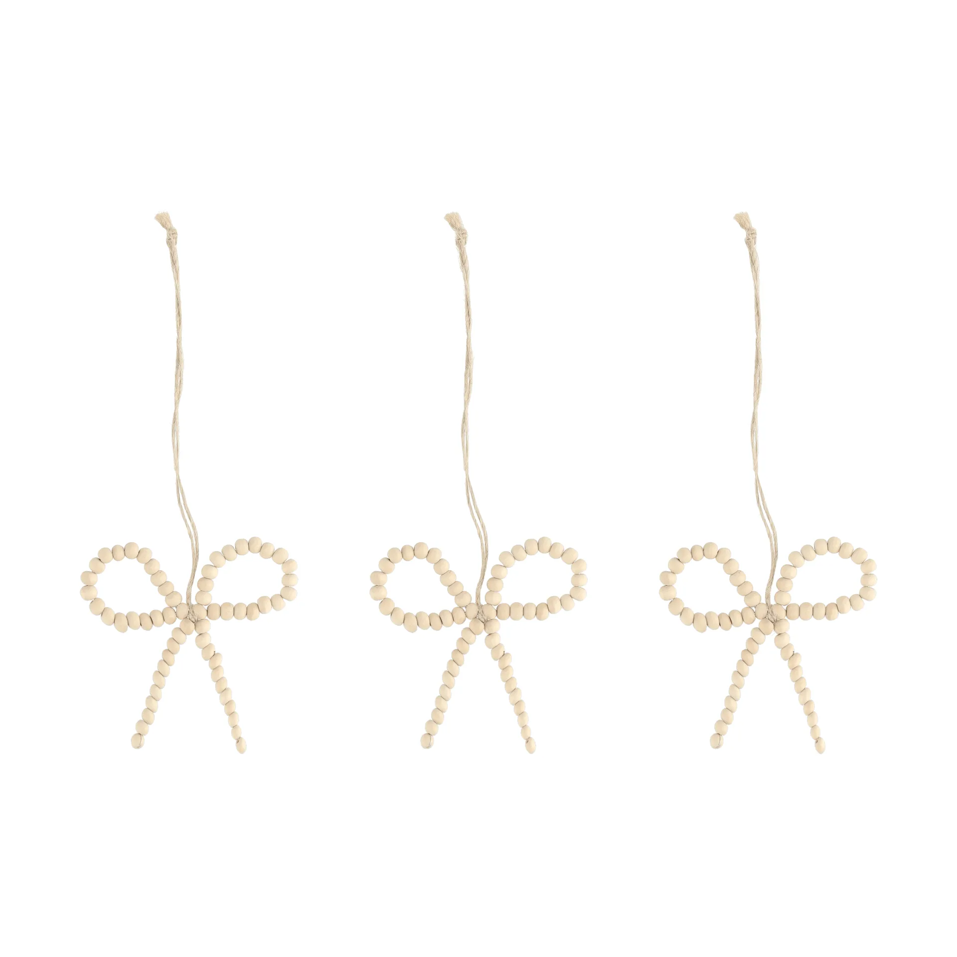 Scandi Living Craft joulukuusenkoriste rusetti 3-pack luonnonväri