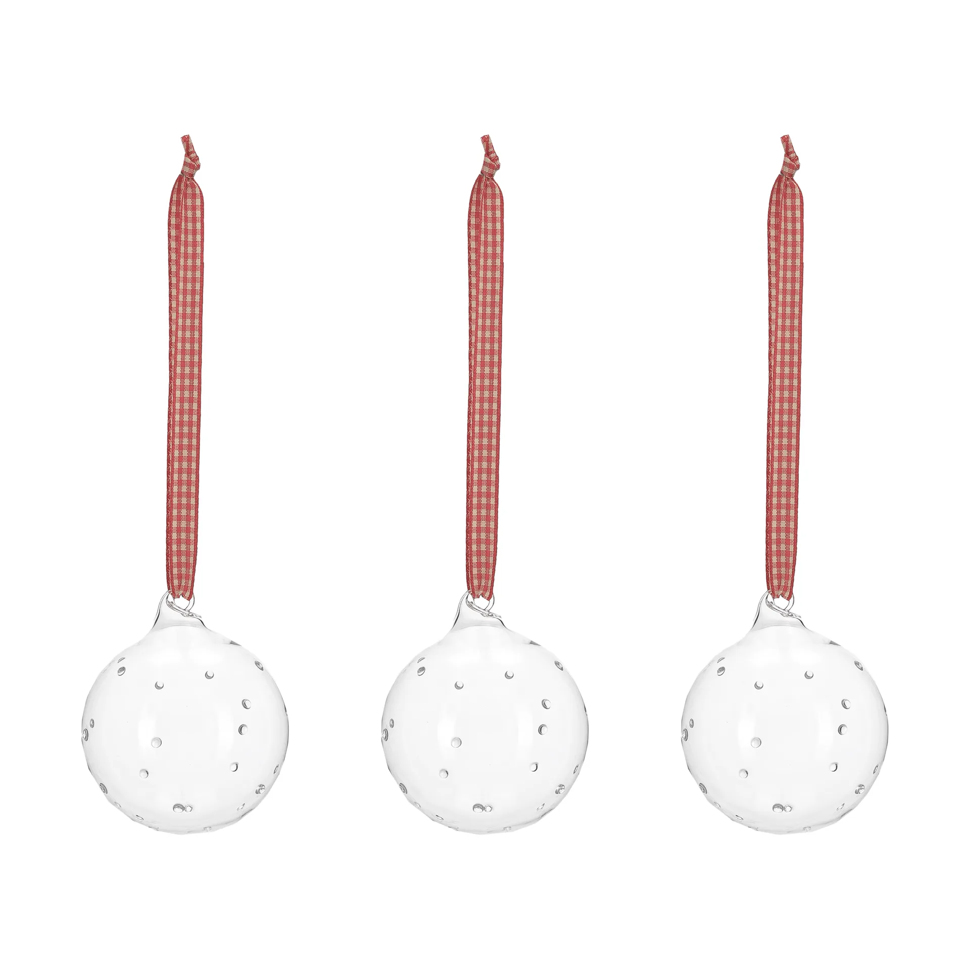 Scandi Living Grace joulukuusenkoriste rusetilla 3-pack Punainen