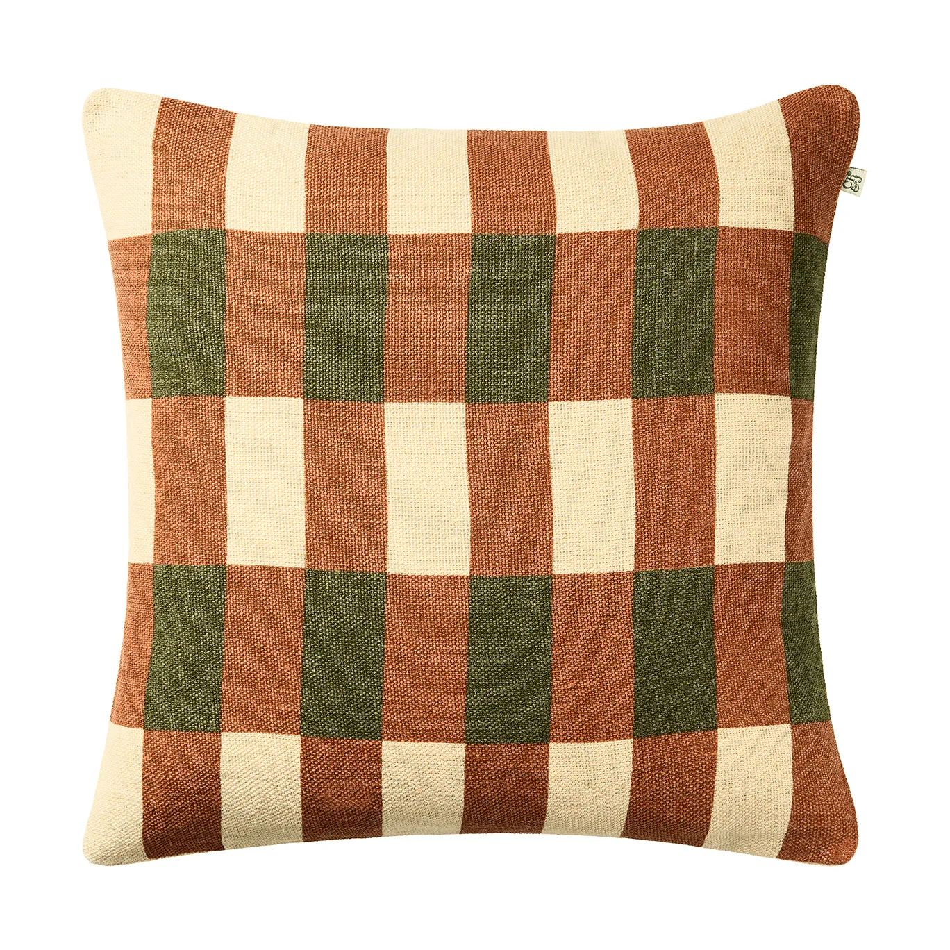 Chhatwal & Jonsson Marari tyynynpäällinen Apricot Orange-Cactus Green, 50x50 cm