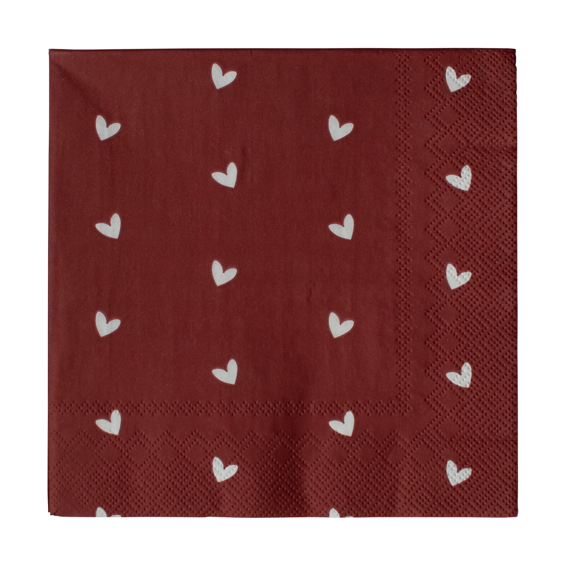 DBKD Heart paperinen lautasliina 33x33 cm 20-pack Tummanpunainen