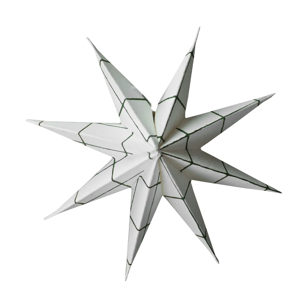 DBKD Paper-winter tähti koriste-riipus Neliömäinen valkoinen, pieni, Ø9 cm