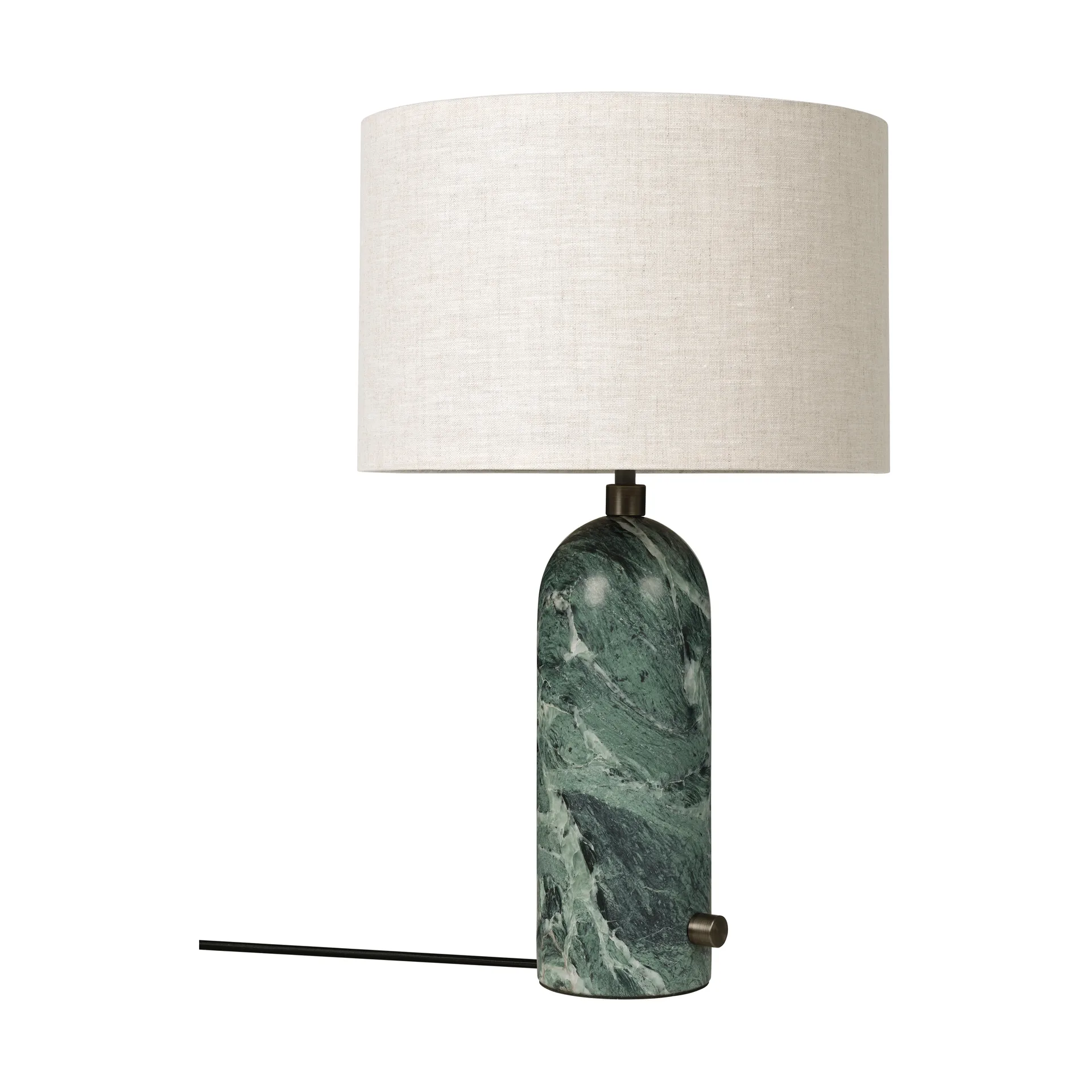 GUBI Gravity S pöytävalaisin Emerald-marmori–kangas