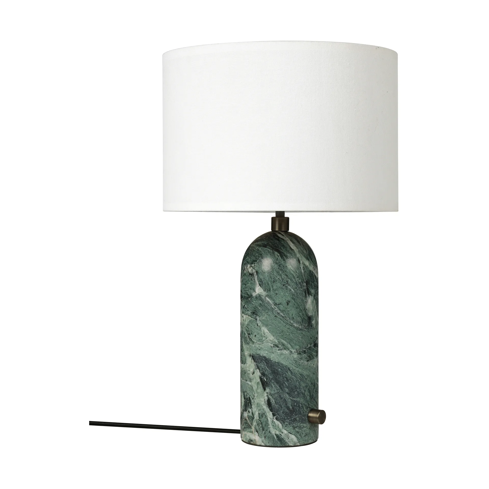 GUBI Gravity S pöytävalaisin Emerald marble-valkoinen