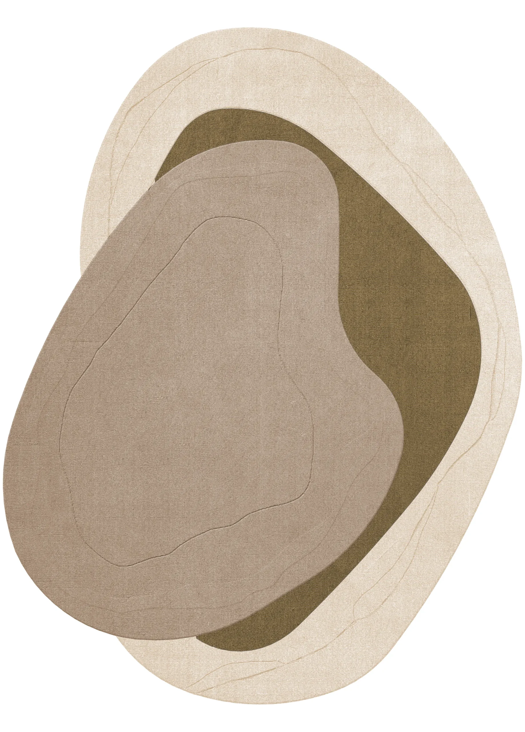 Layered Erik Bratsberg Lozza villamatto Olive, 300x400 cm
