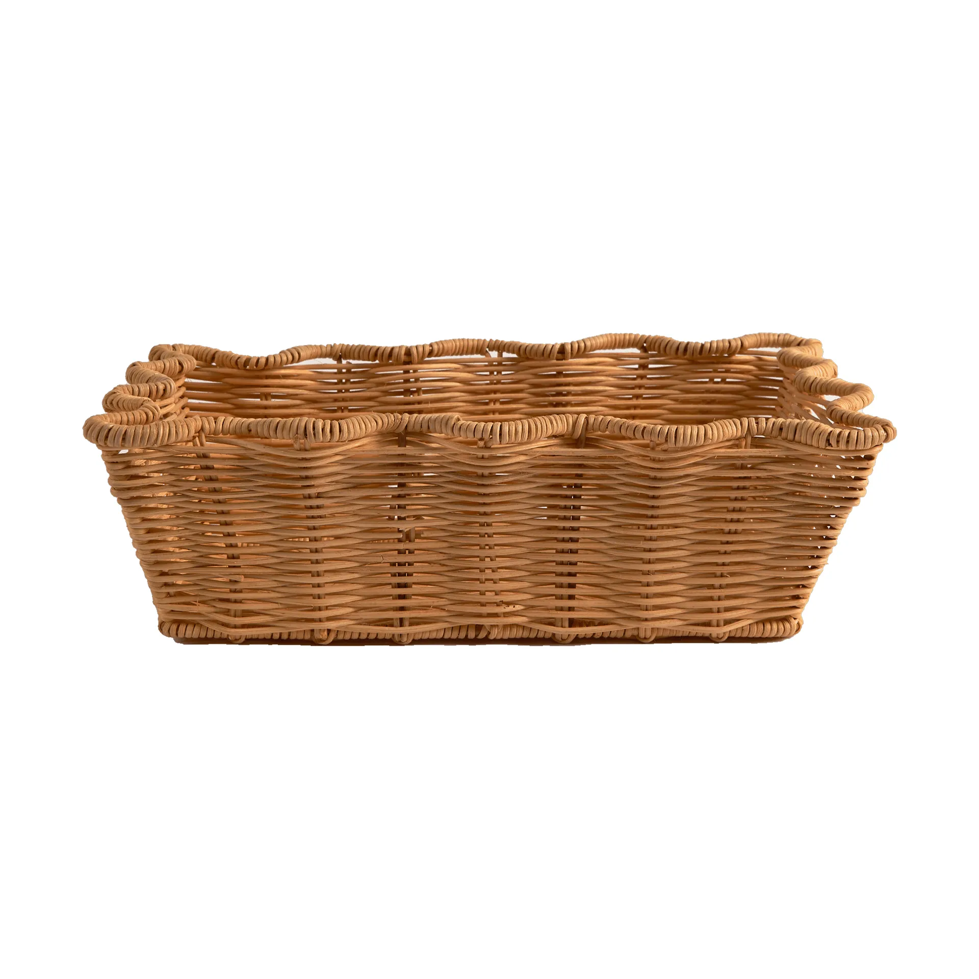 Pick a Poppy Scallop Rattan kori Natural, 20x30 cm