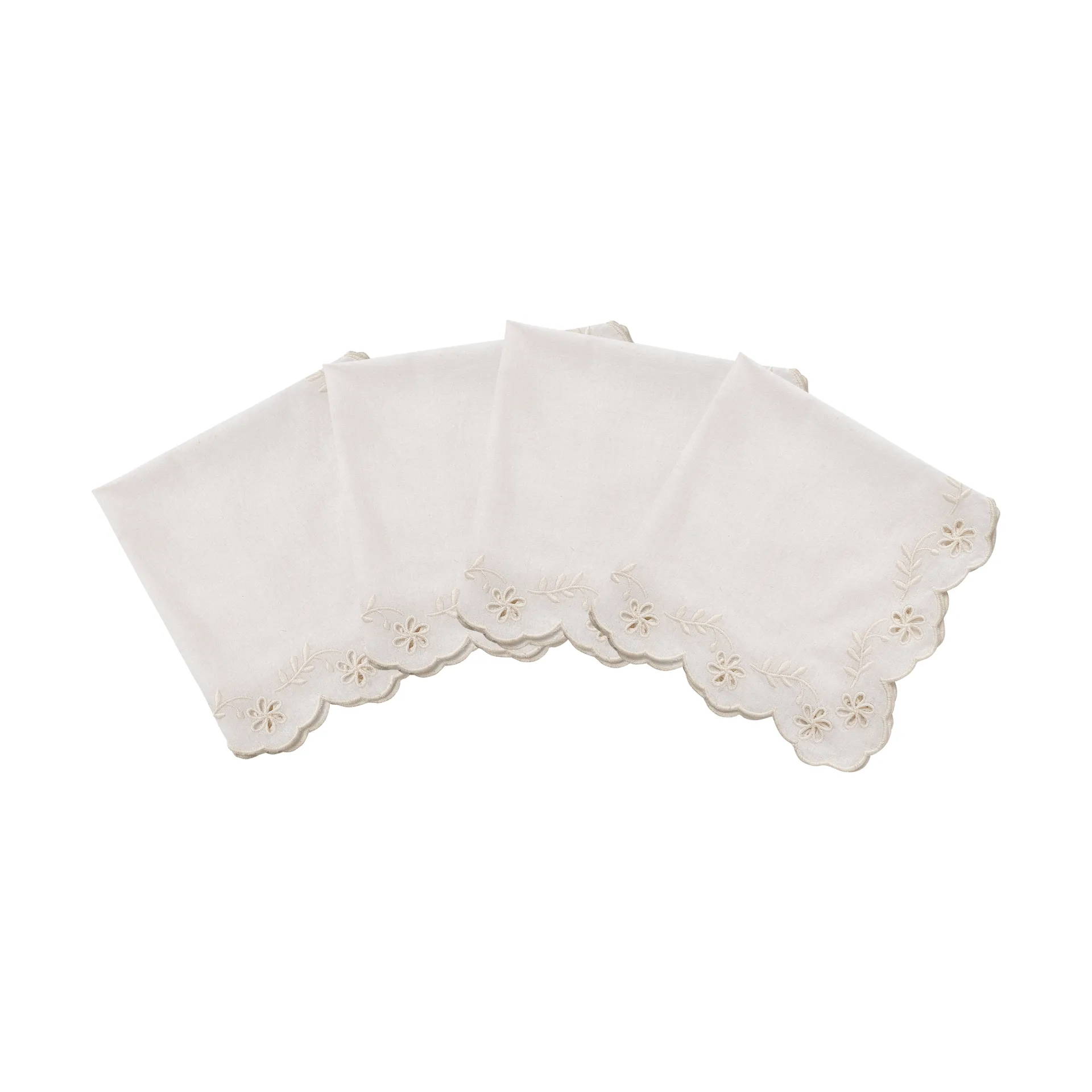 Pick a Poppy Lace-puuvillaservietti Offwhite, 4-pack, 45x45 cm