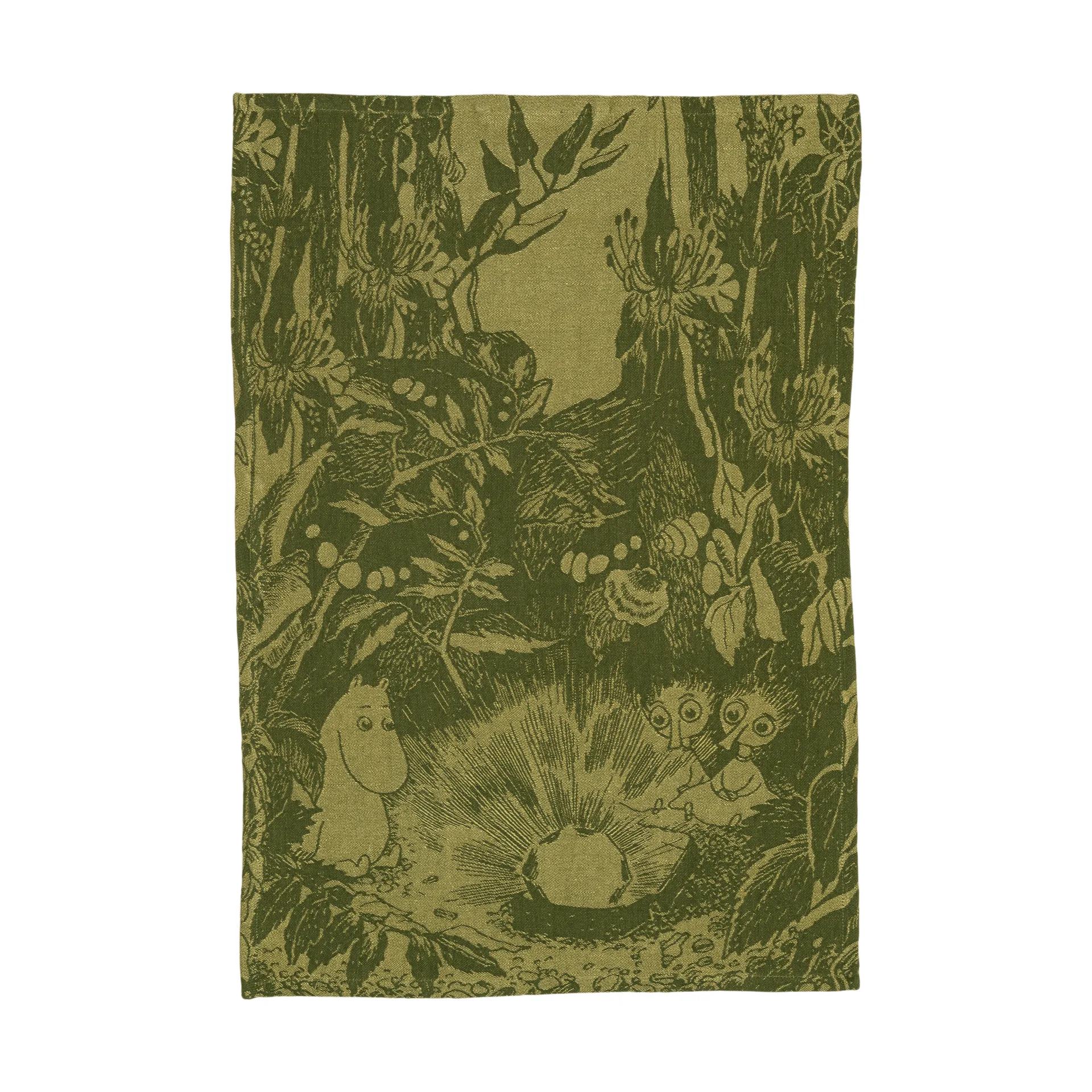 Moomin Arabia Mystiikan metsä Muumi keittiöpyyhe Vihreä, 45x65 cm