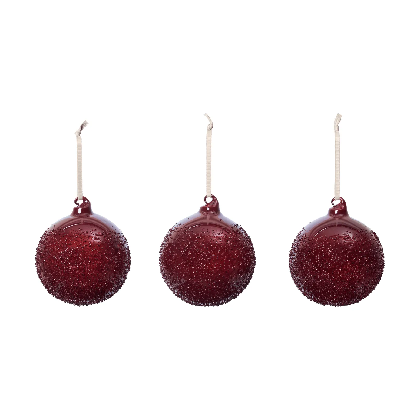 Ferm Living Flurry joulukuusenpallot 3-pack L, Picante Red