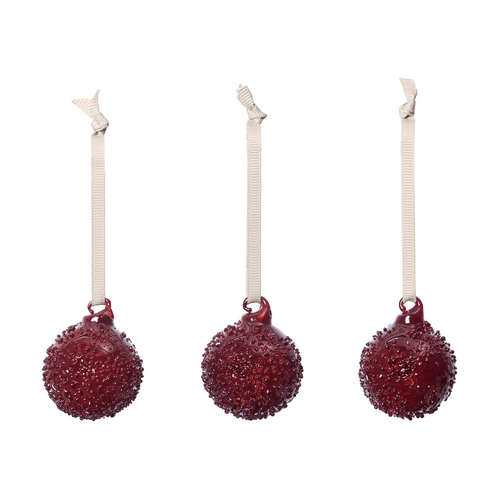 Ferm Living Flurry joulukuusenpallot 3-pack S, Picante Red