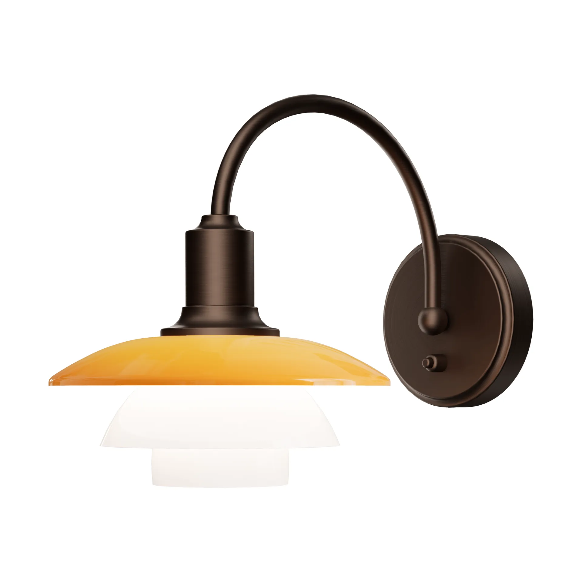 Louis Poulsen PH 2/2 Centenary Edition seinälamppu Amber–opaalinvalkoinen, nopea asennus