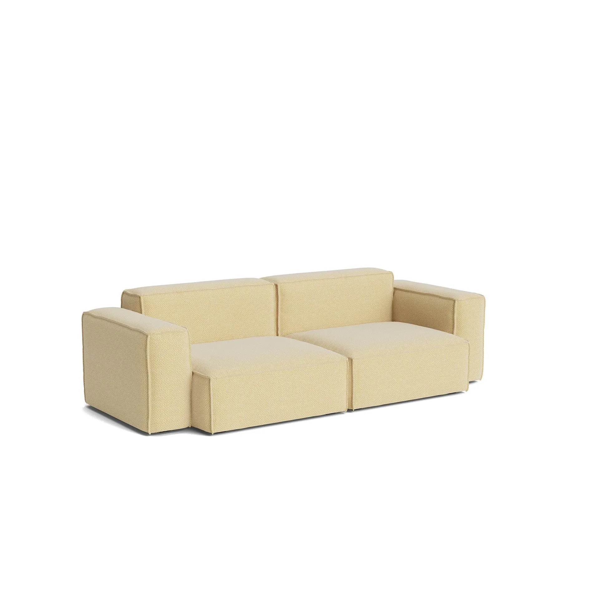 HAY Mags Soft Low Armrest sohva 2,5-istuttava yhdistelmä 1 Tartaglia Ocre white, irrotettava verhoilu